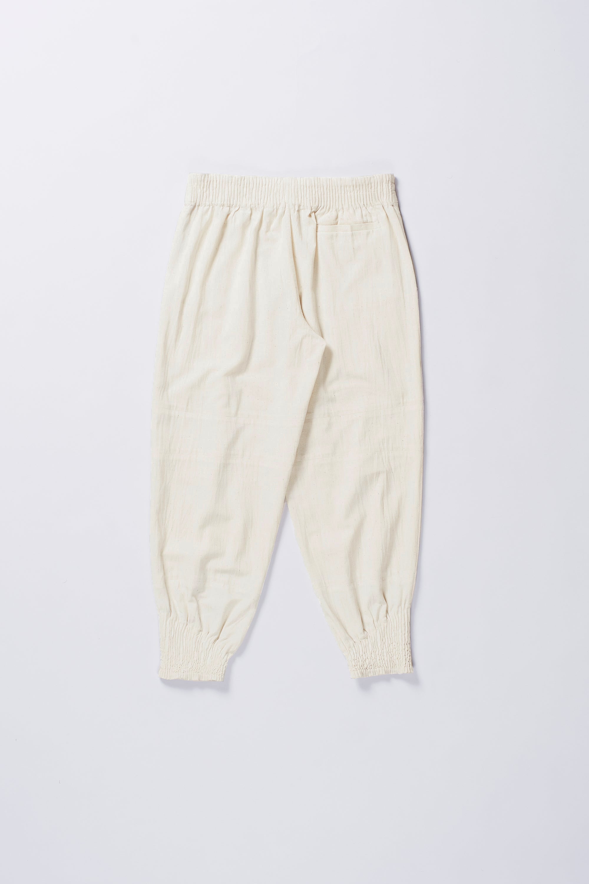 Back image of a ecru cotton jogger