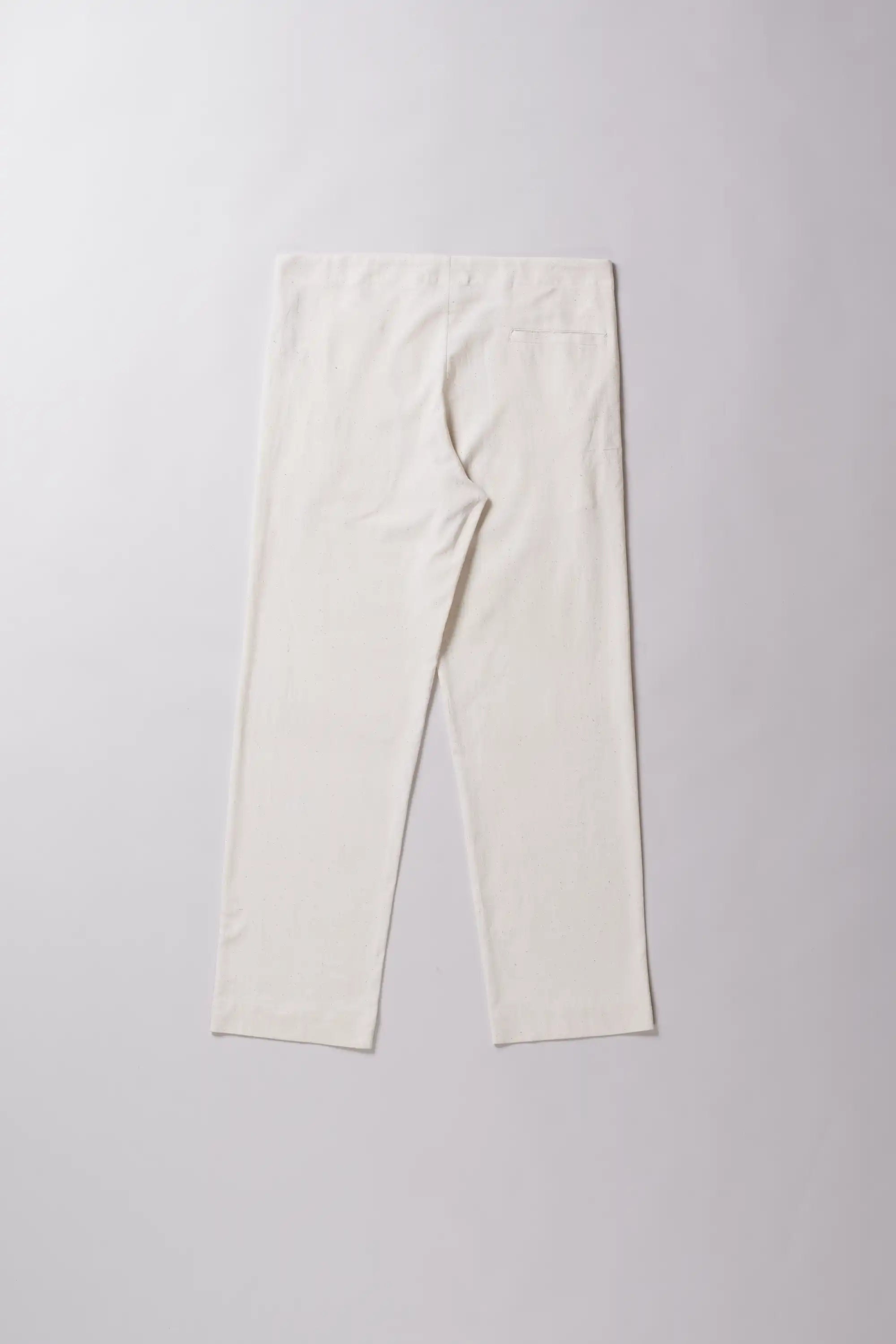 Back image of a ecru pant
