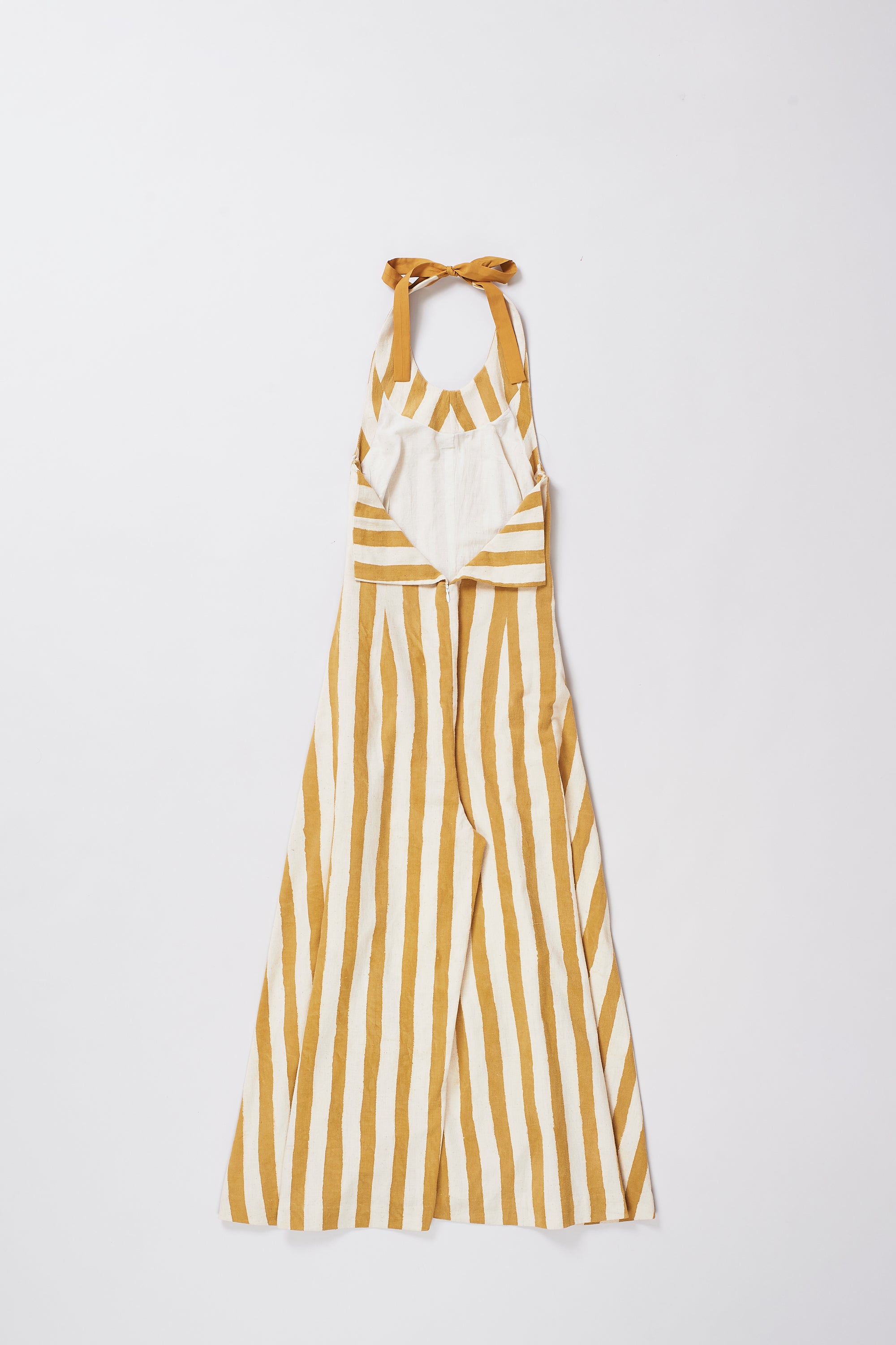 Back image of a mustard yellow dress