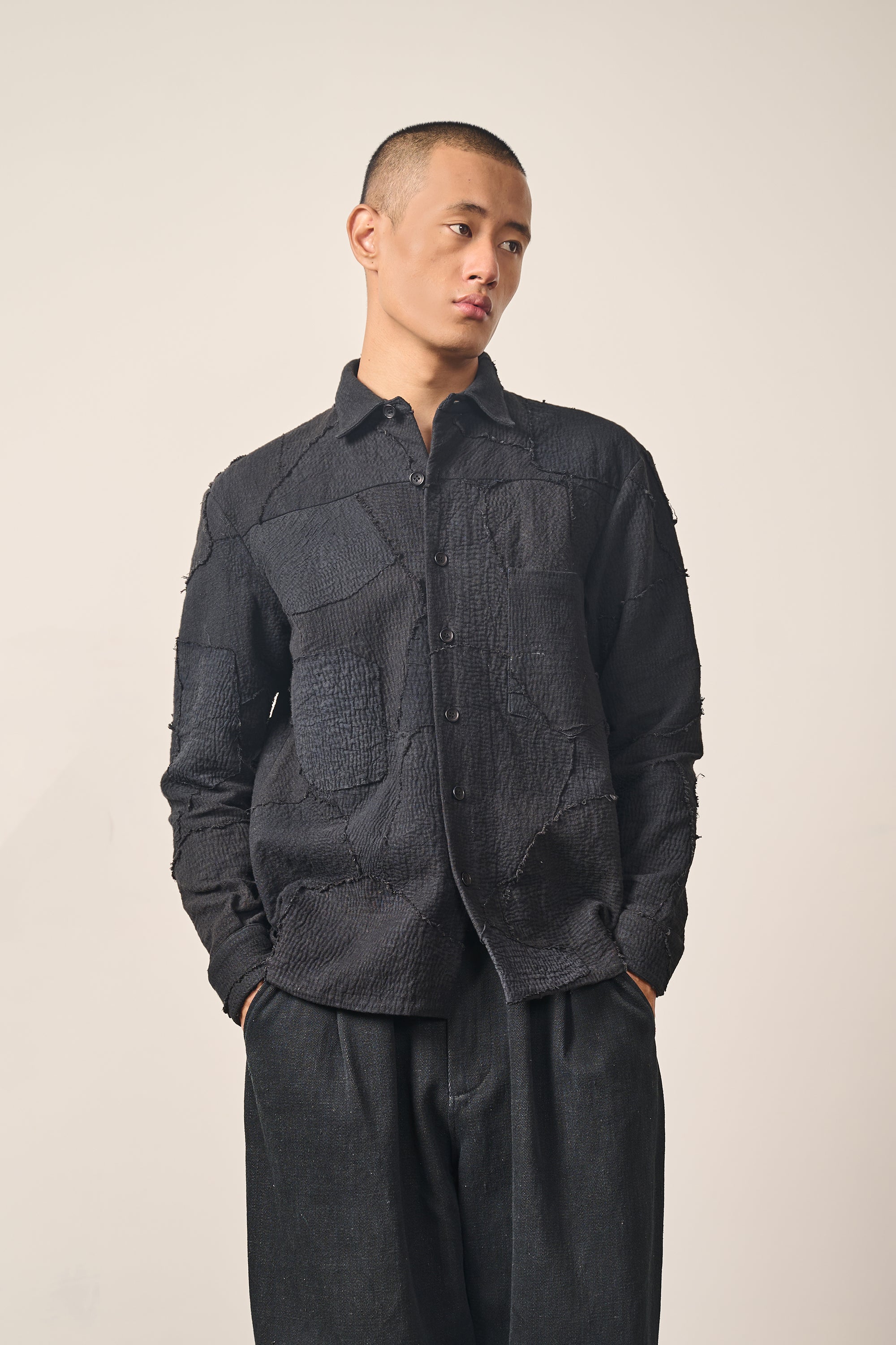 A man wearing black shirt