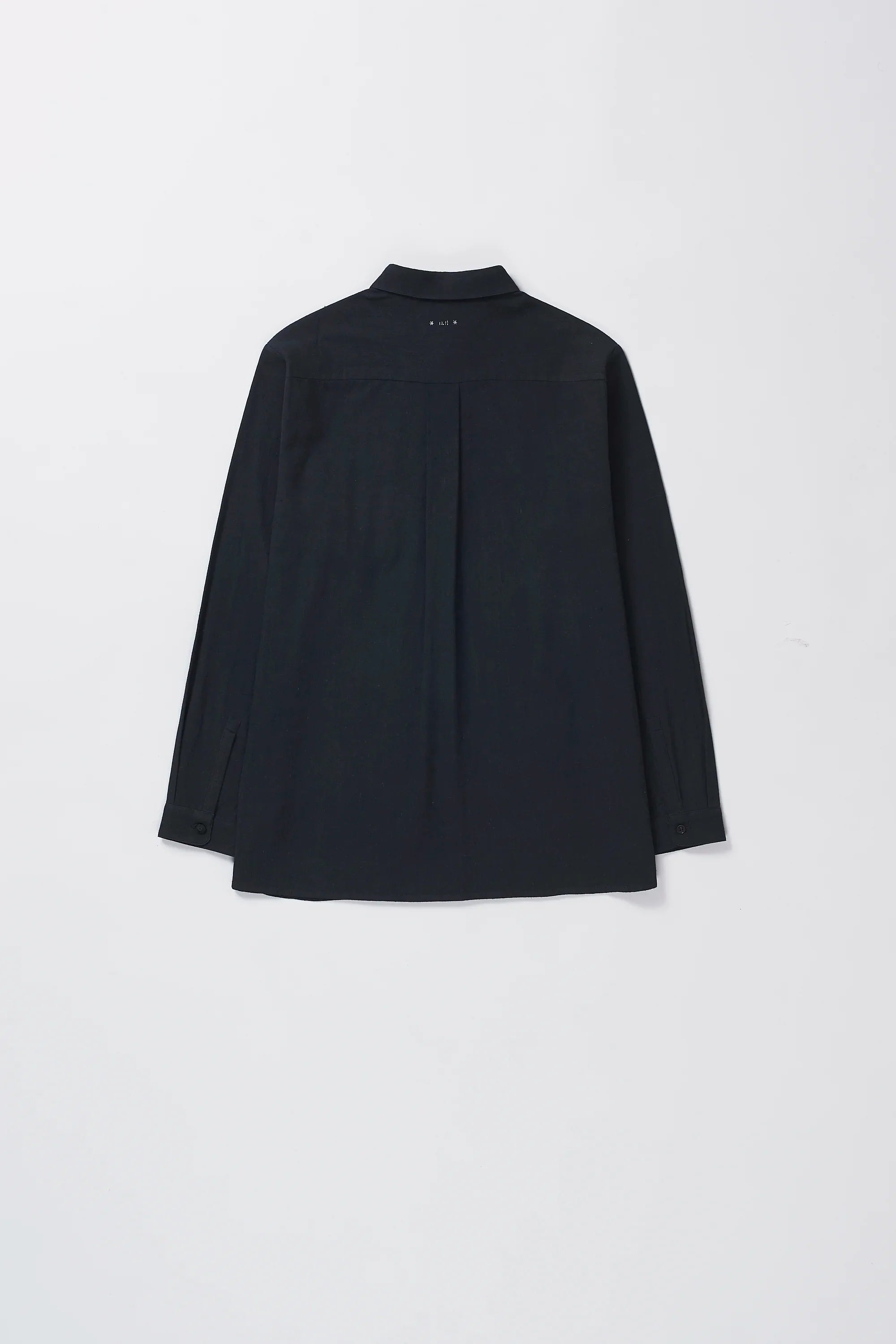 Back shot of a black cotton shirt