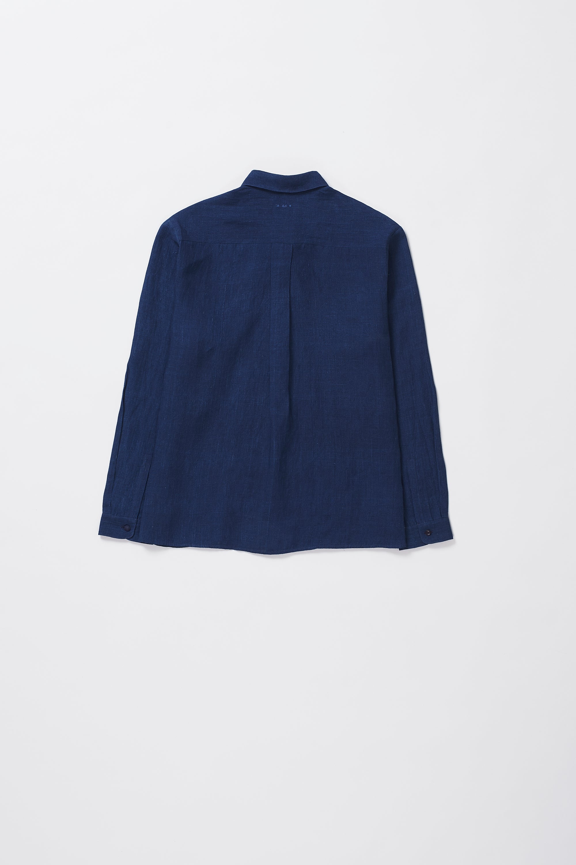 Back image of a indigo shirt