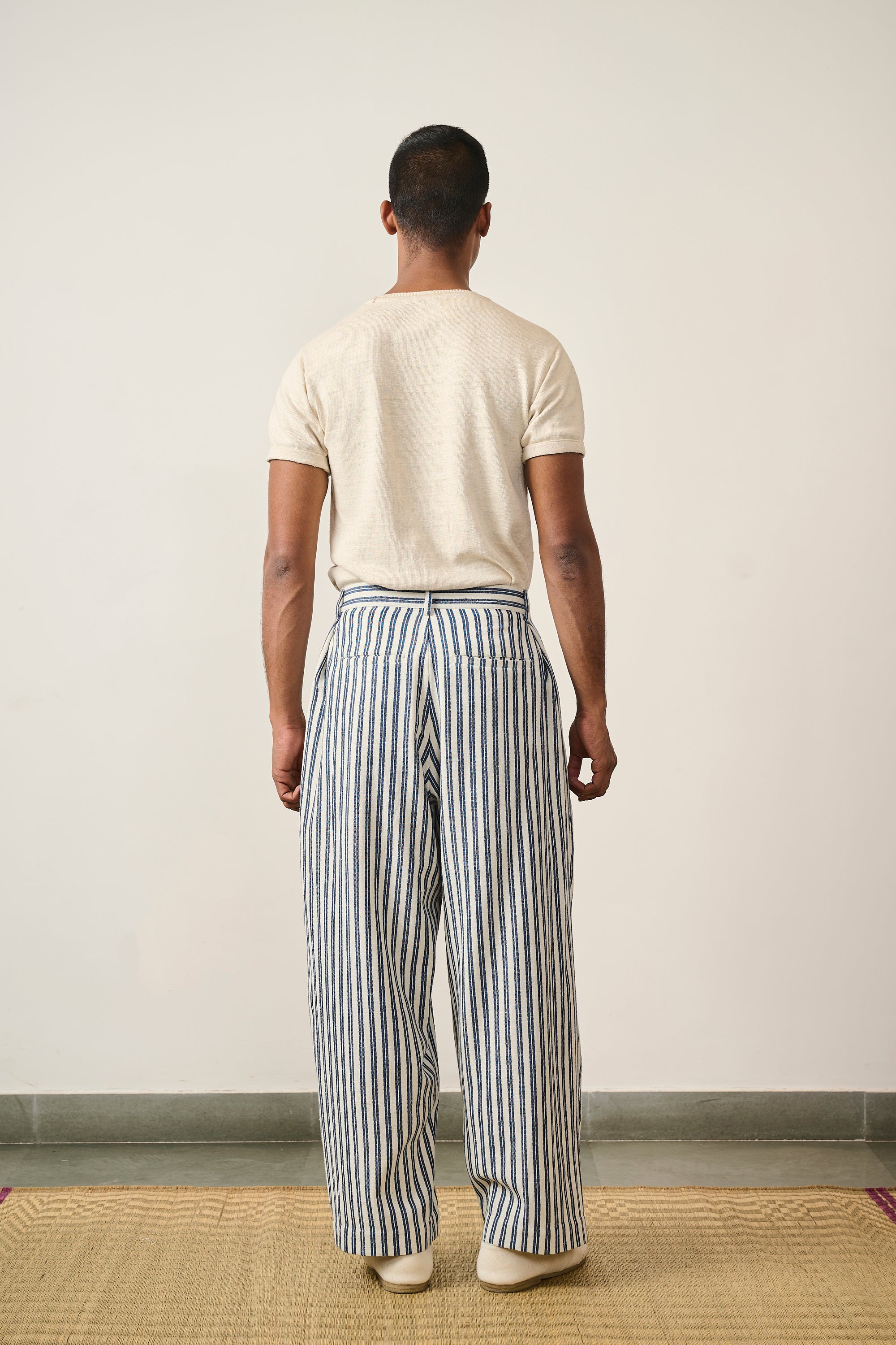 Back image of a medium indigo pant
