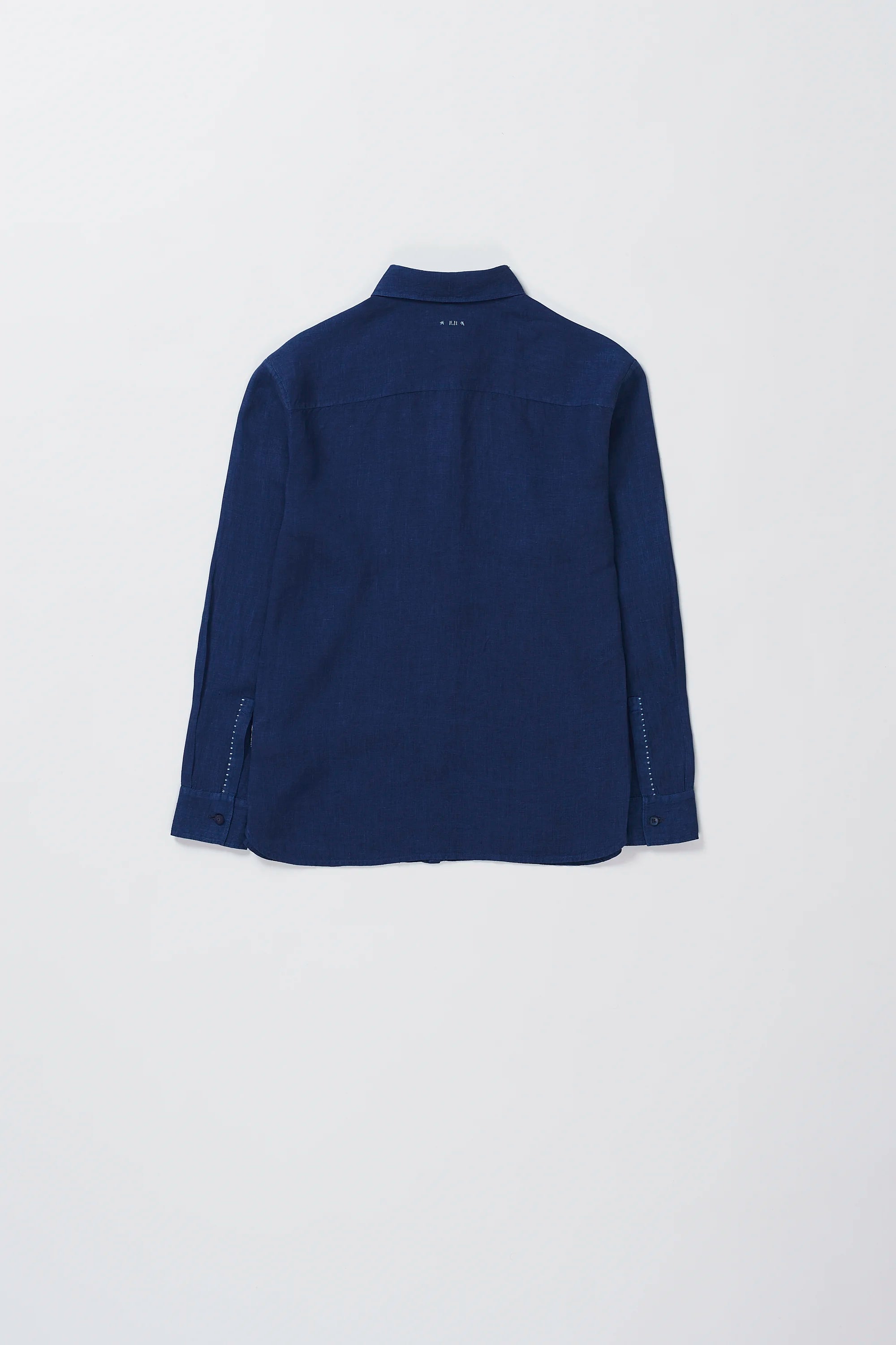 Back image of medium indigo shirt