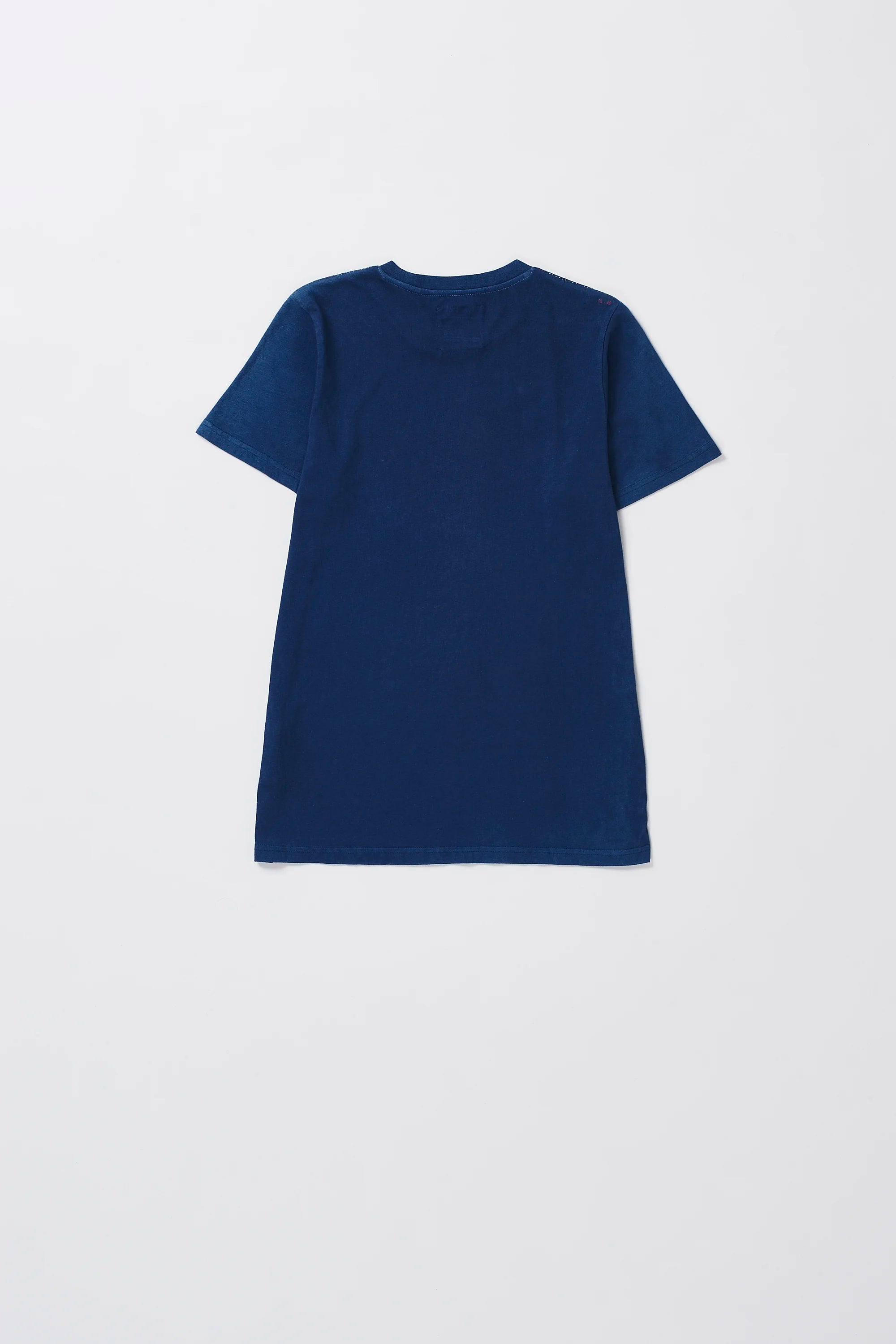 Back image of a medium indigo t-shirt