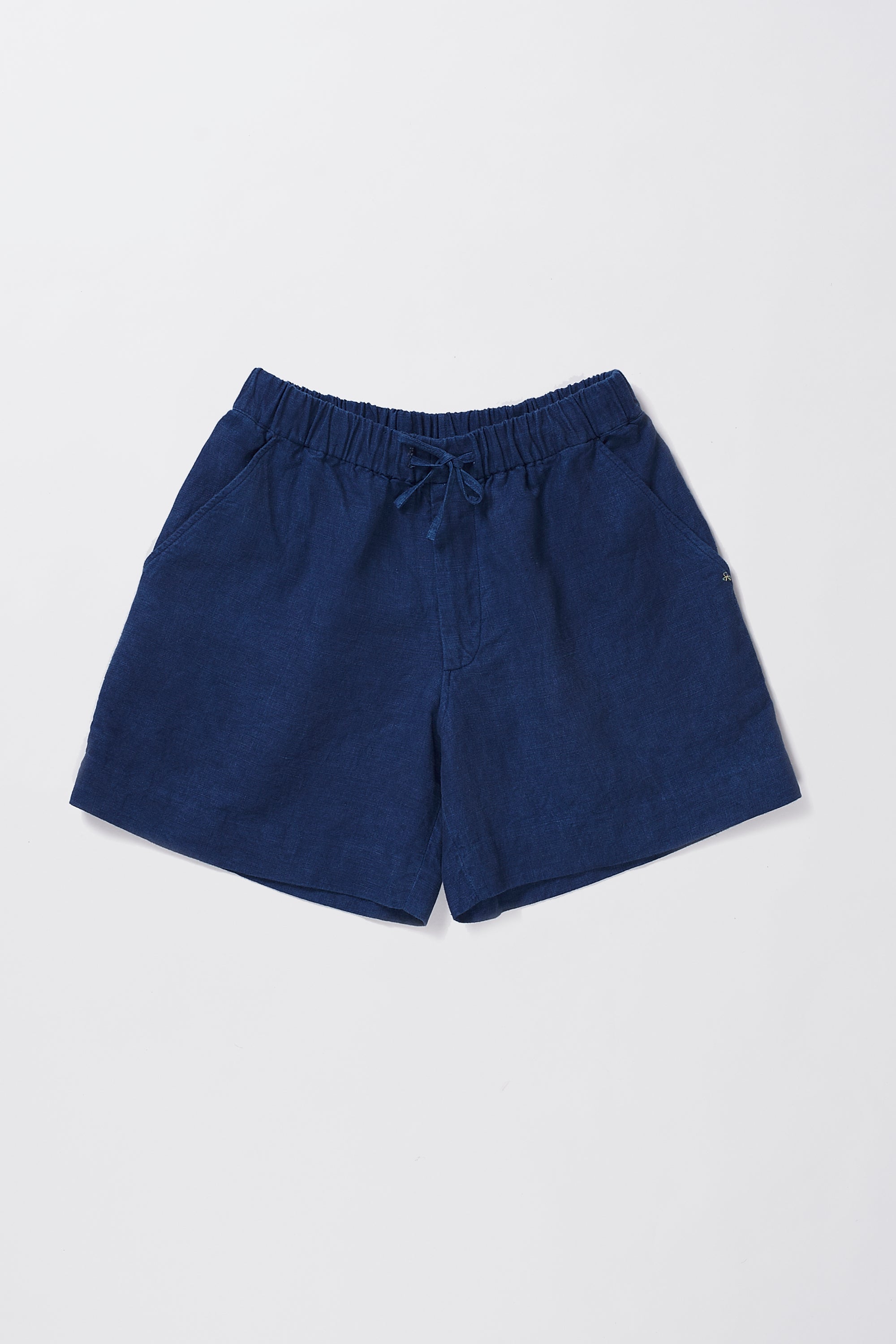 Medium indigo linen shorts