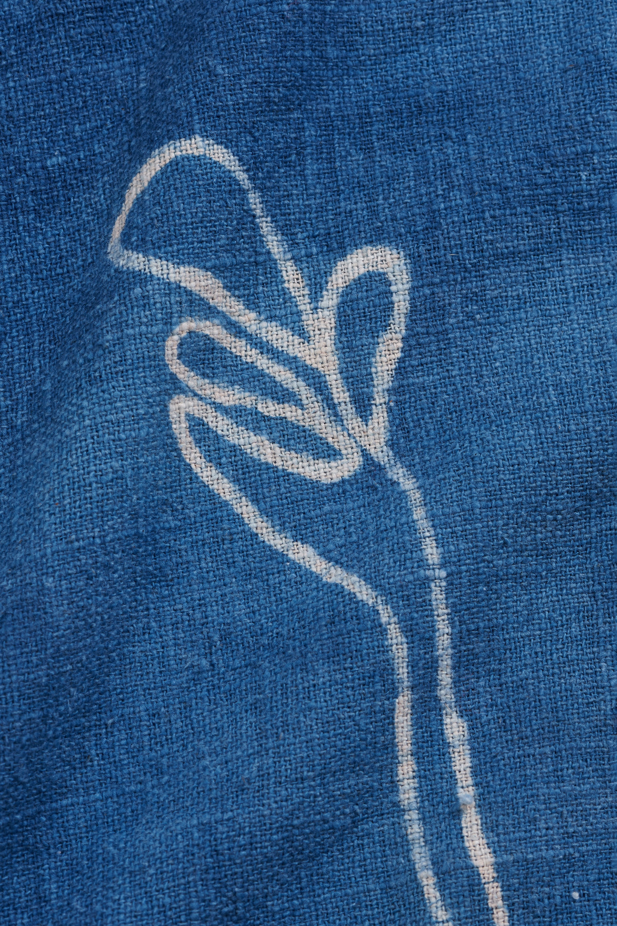 Fabric close-up with hand painted