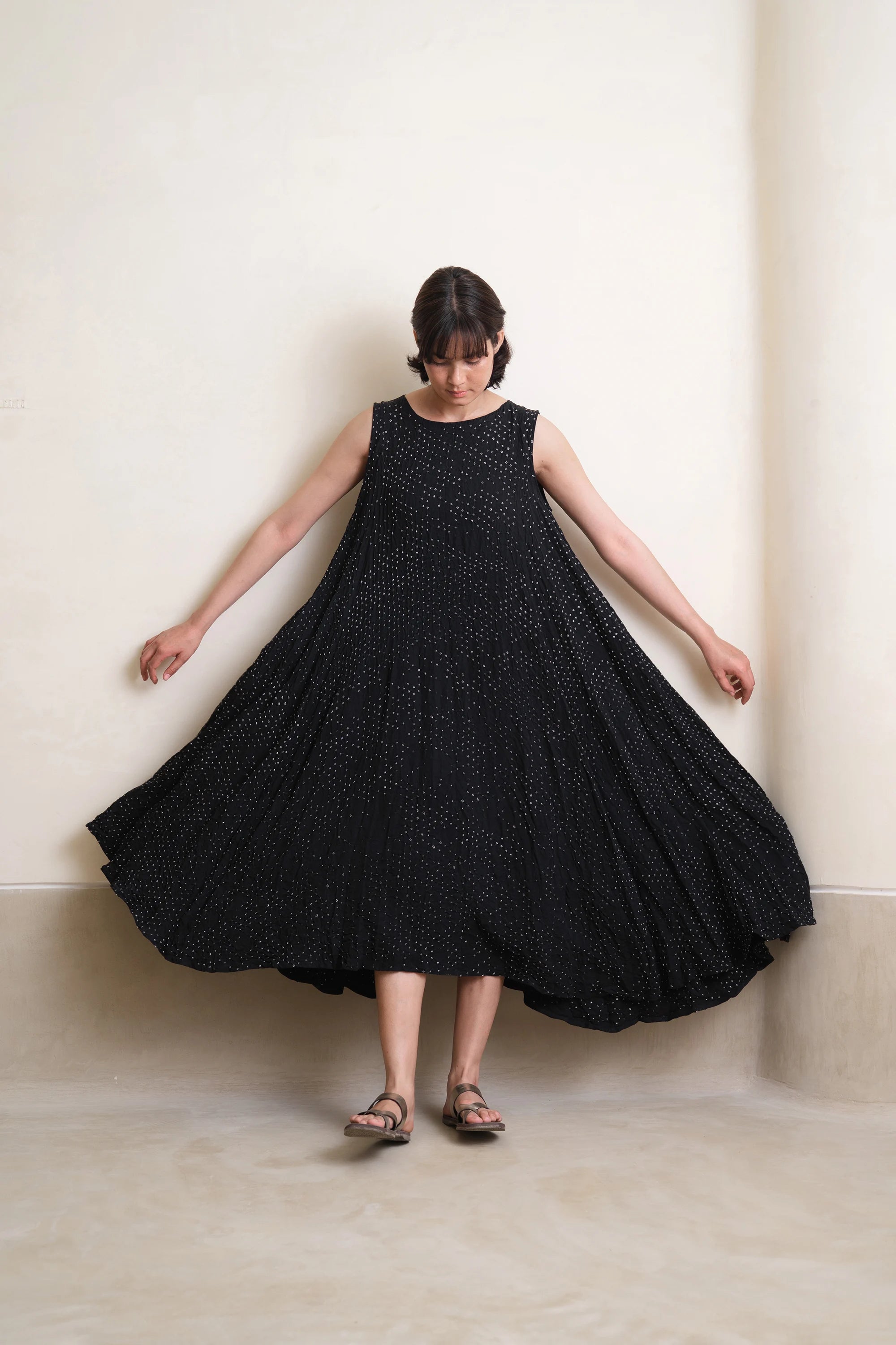 Black Women's Bandhani Dress