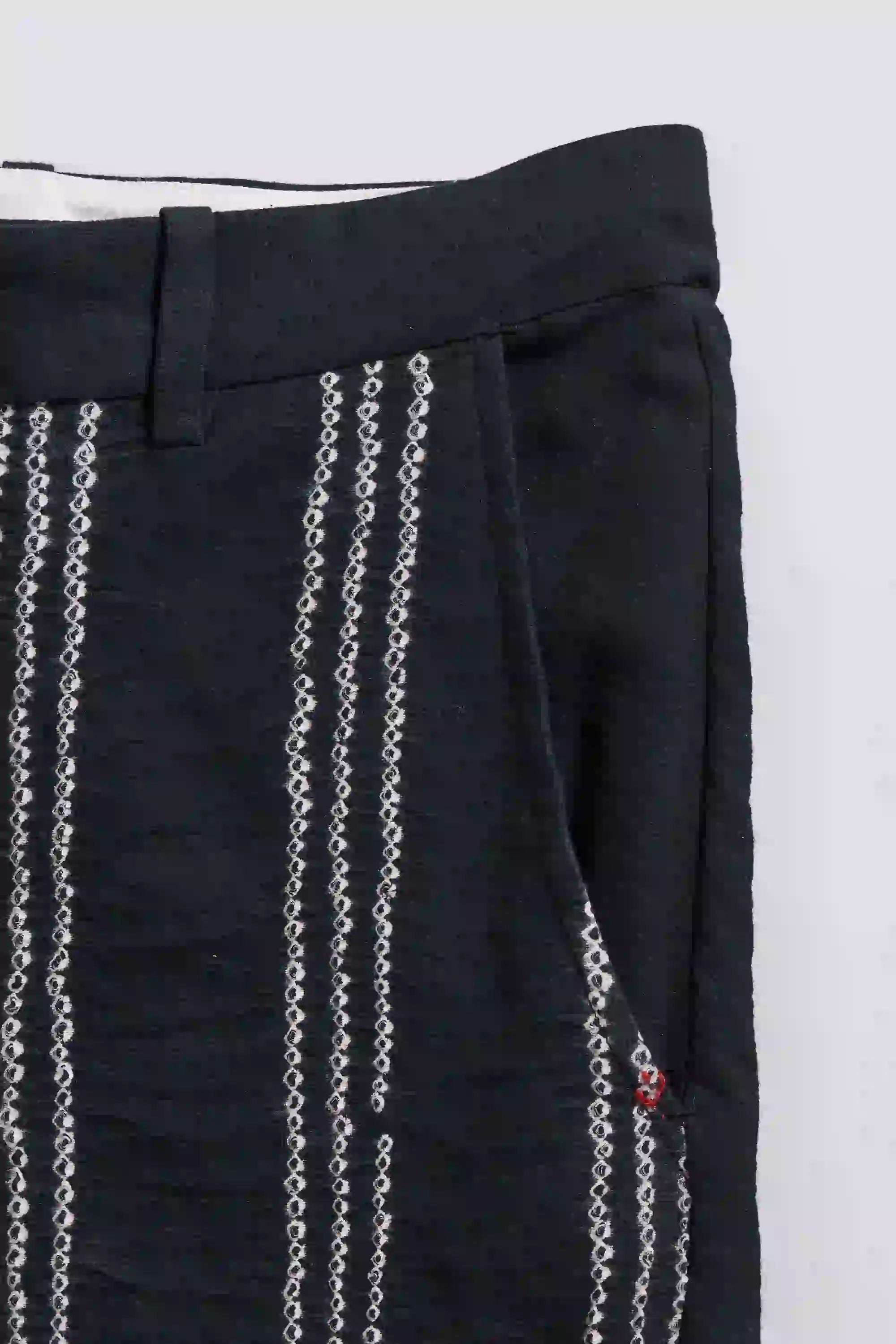 Black Relaxed Bandhani Trousers