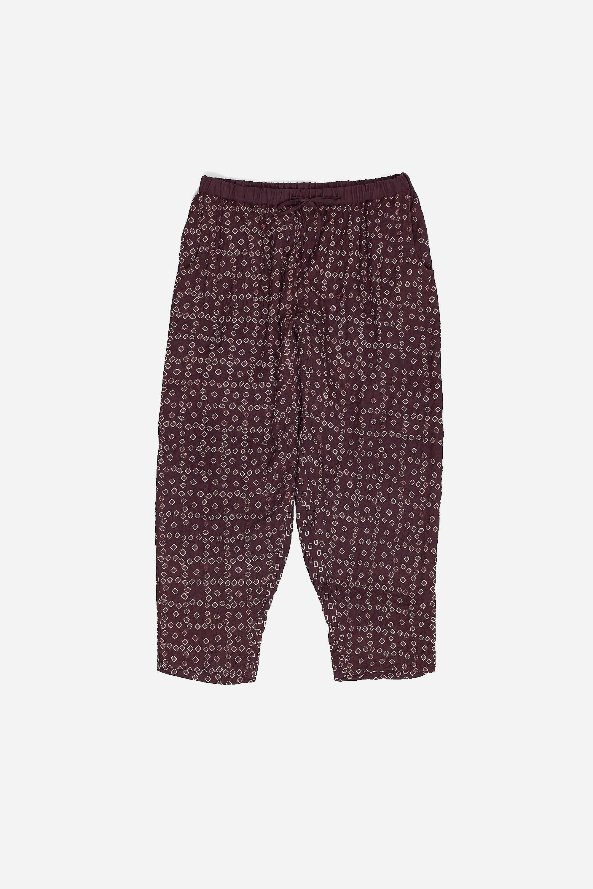 Purple Red Bandhani Silk Pants