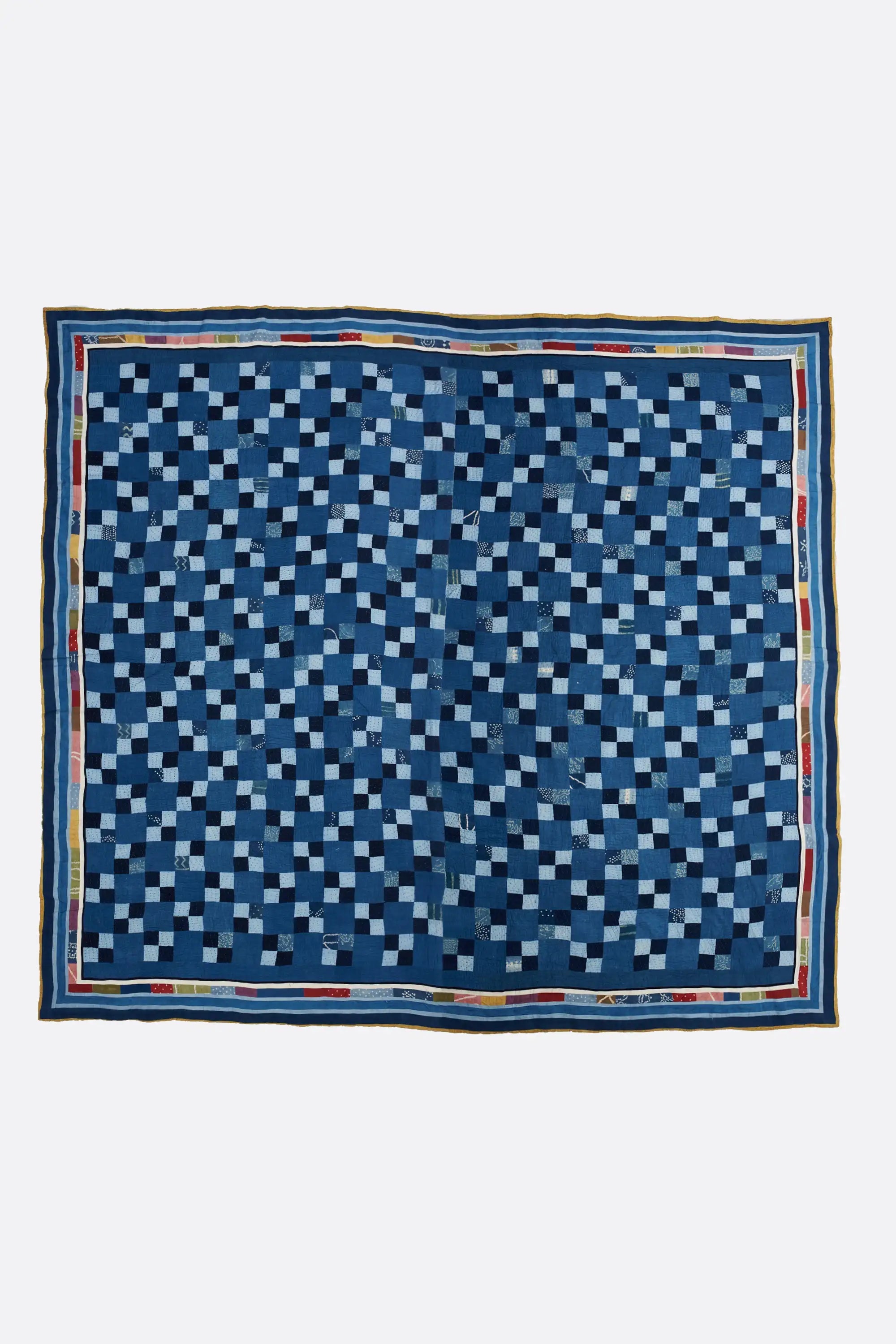 Patchwork indigo quilt