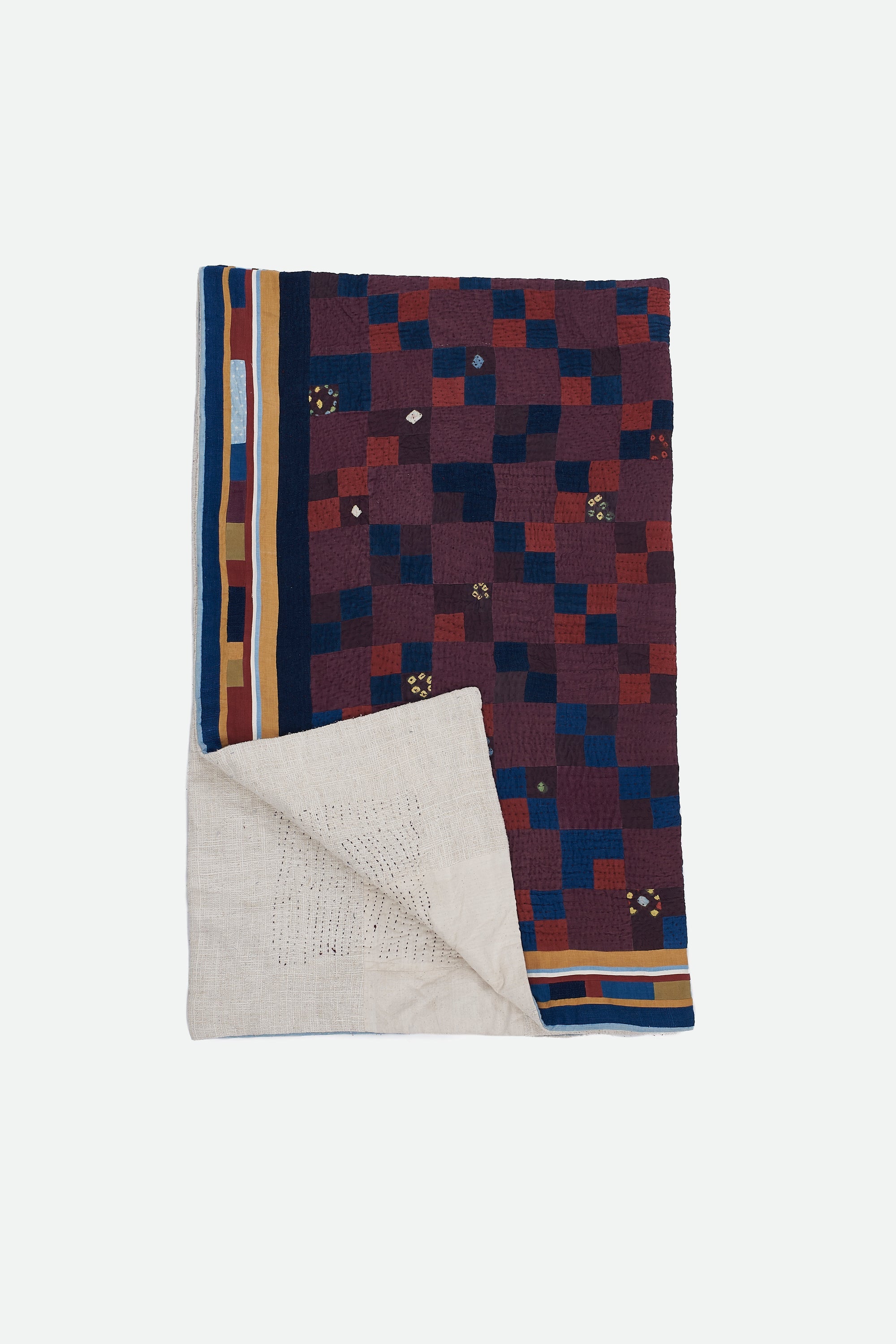 Hand embroidery patchwork quilt