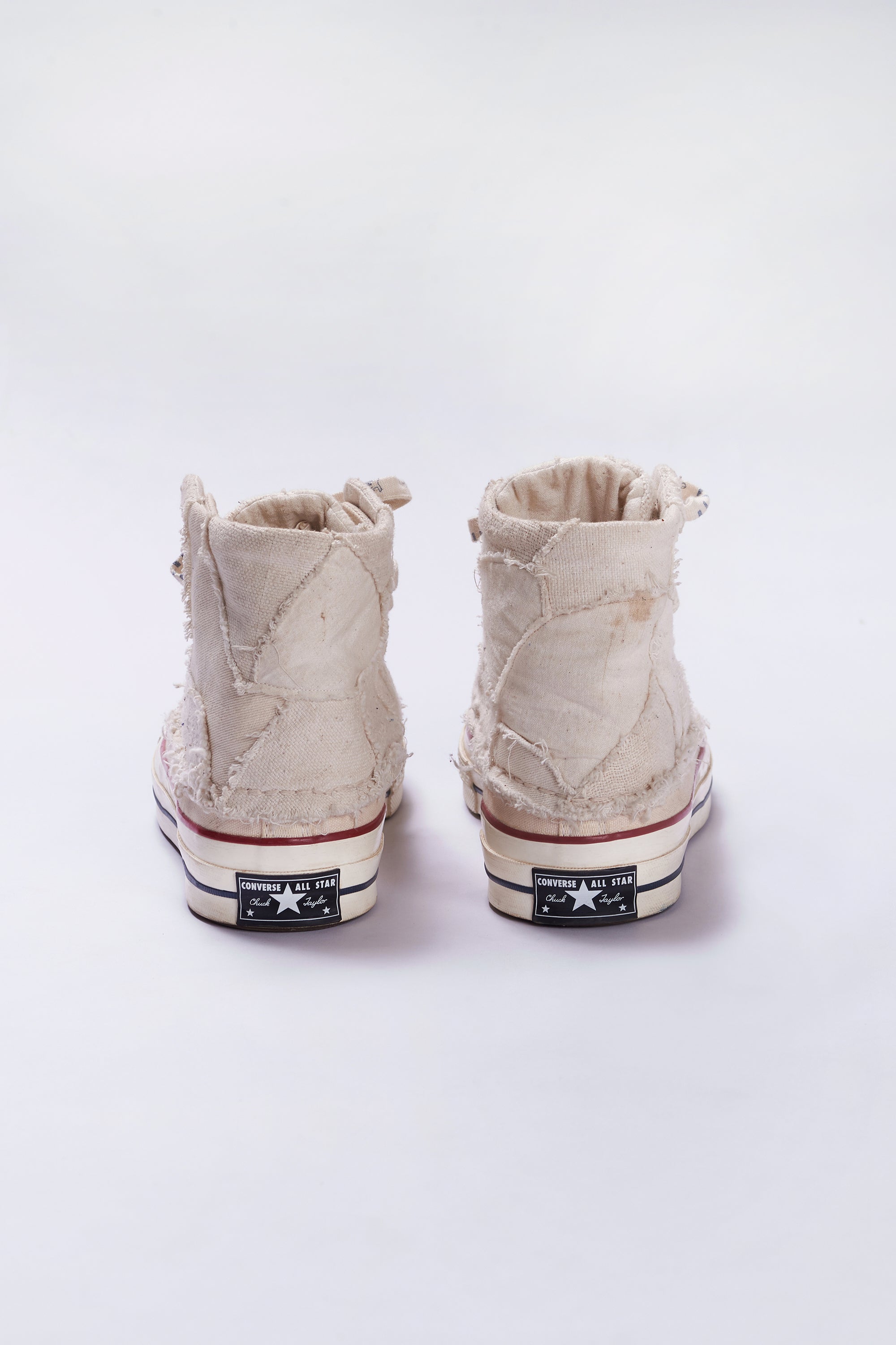 A back shot of ecru shoes