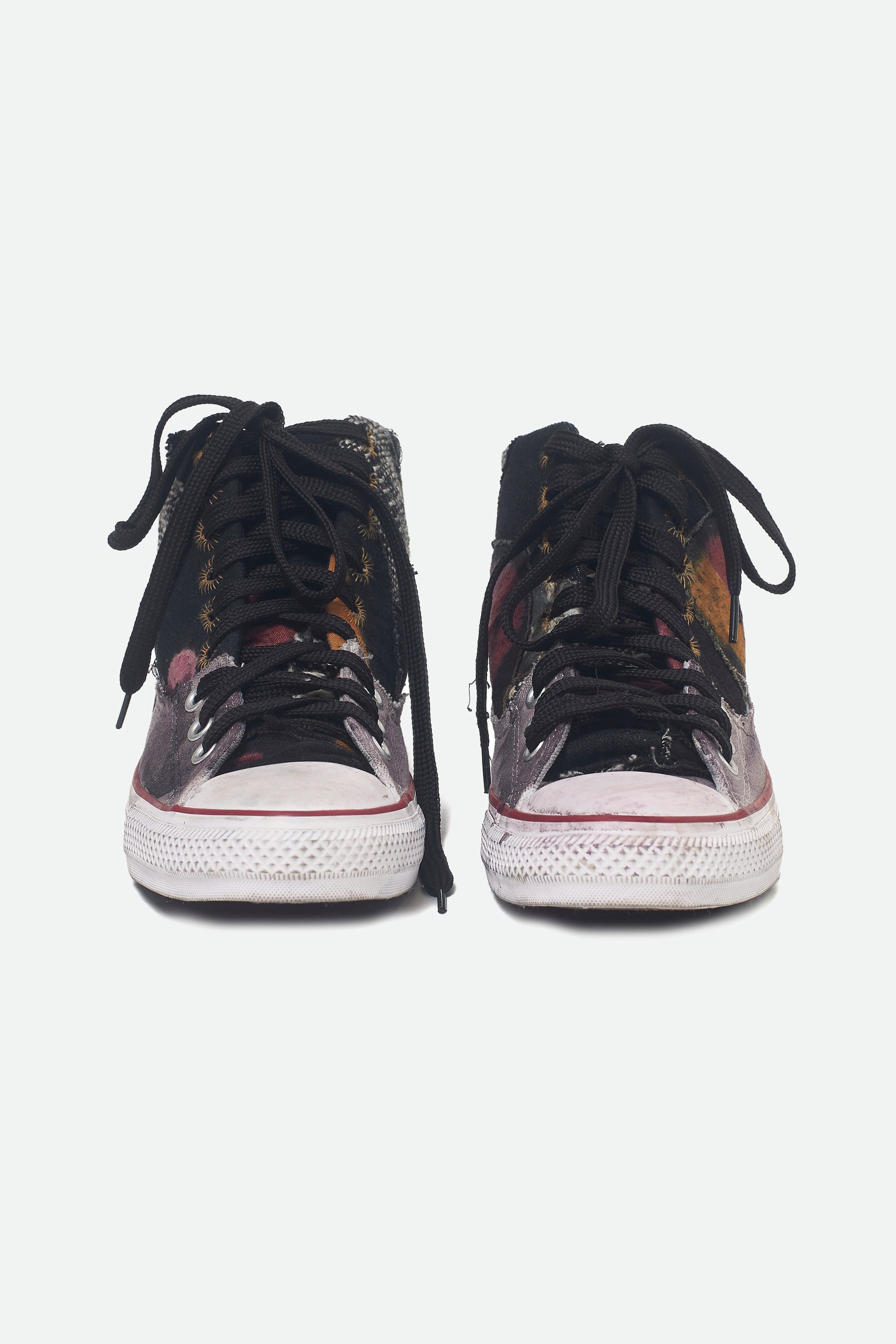 Black converse patchwork shoes