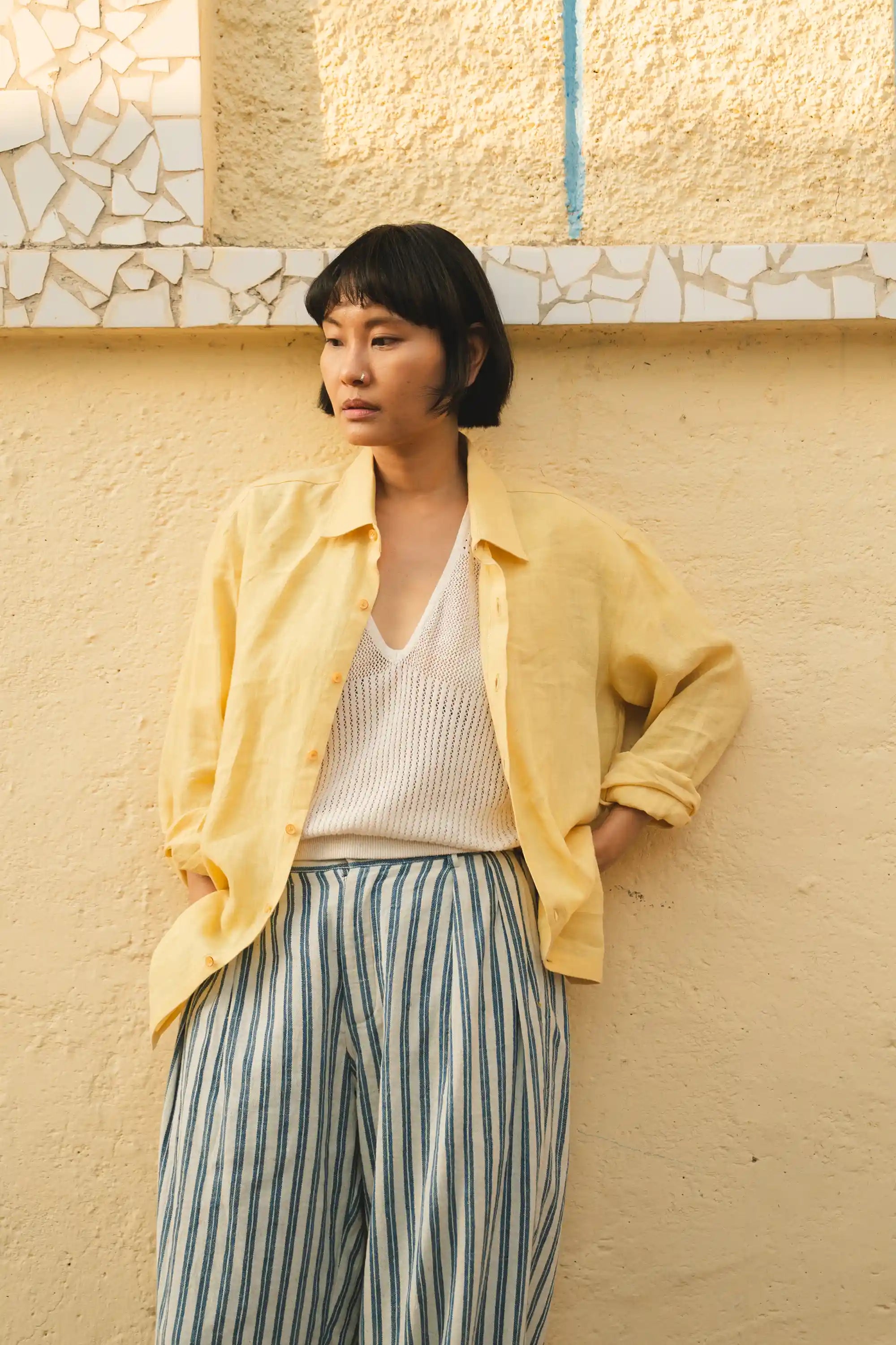 Relaxed Lovers Shirt in Light Yellow