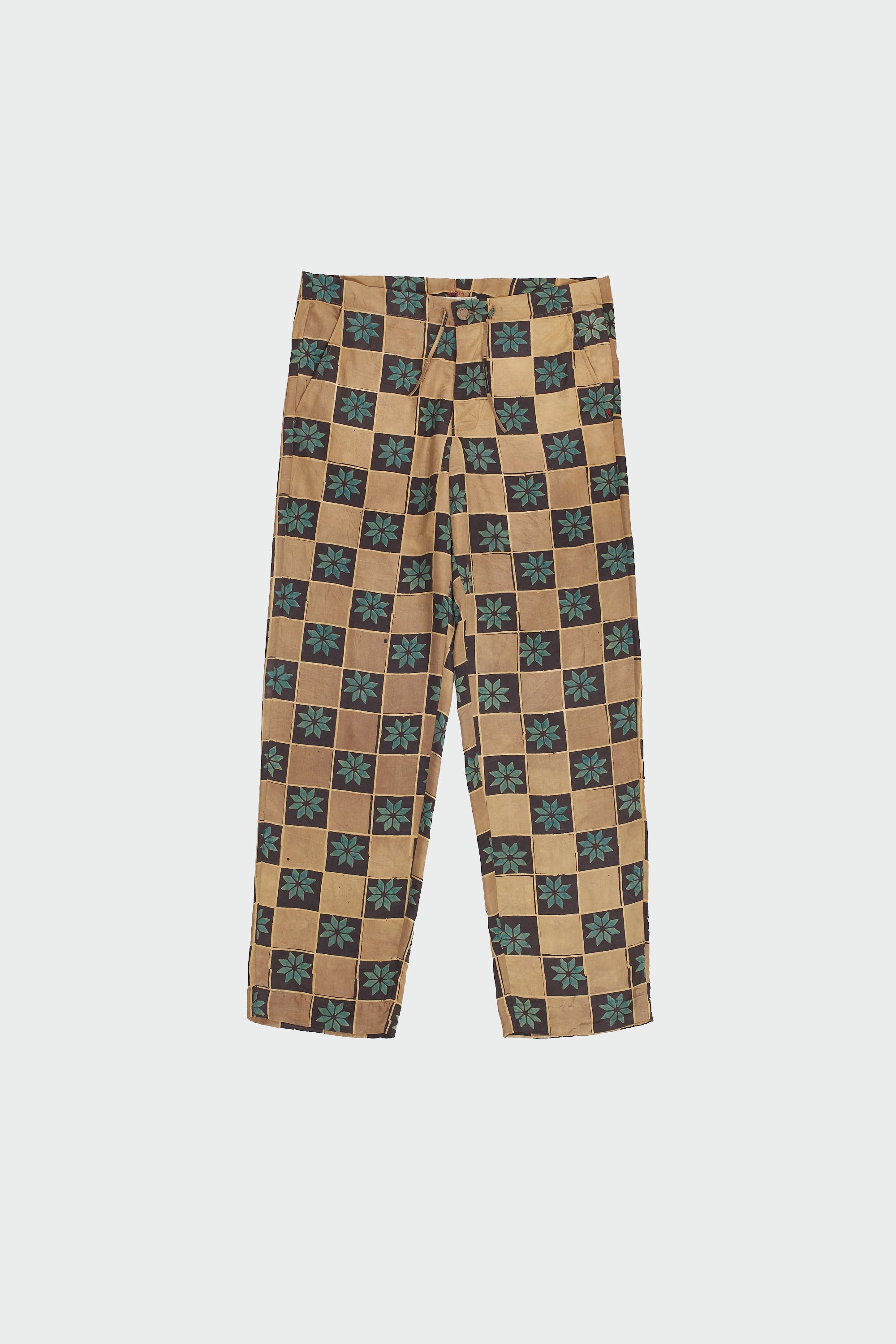 Multi Colour Block Print Drawstring Pant