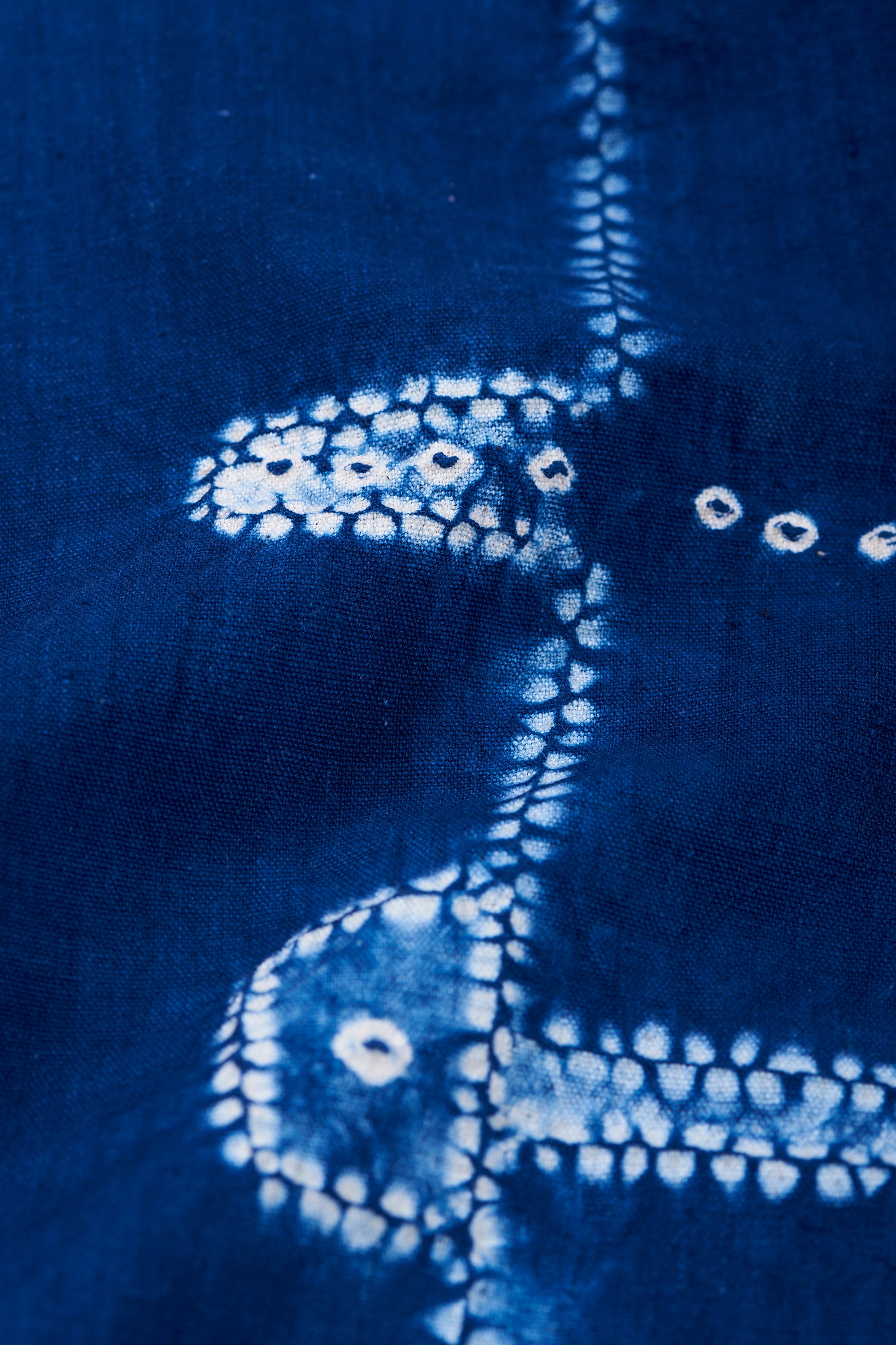 Fabric close-up with shibori work