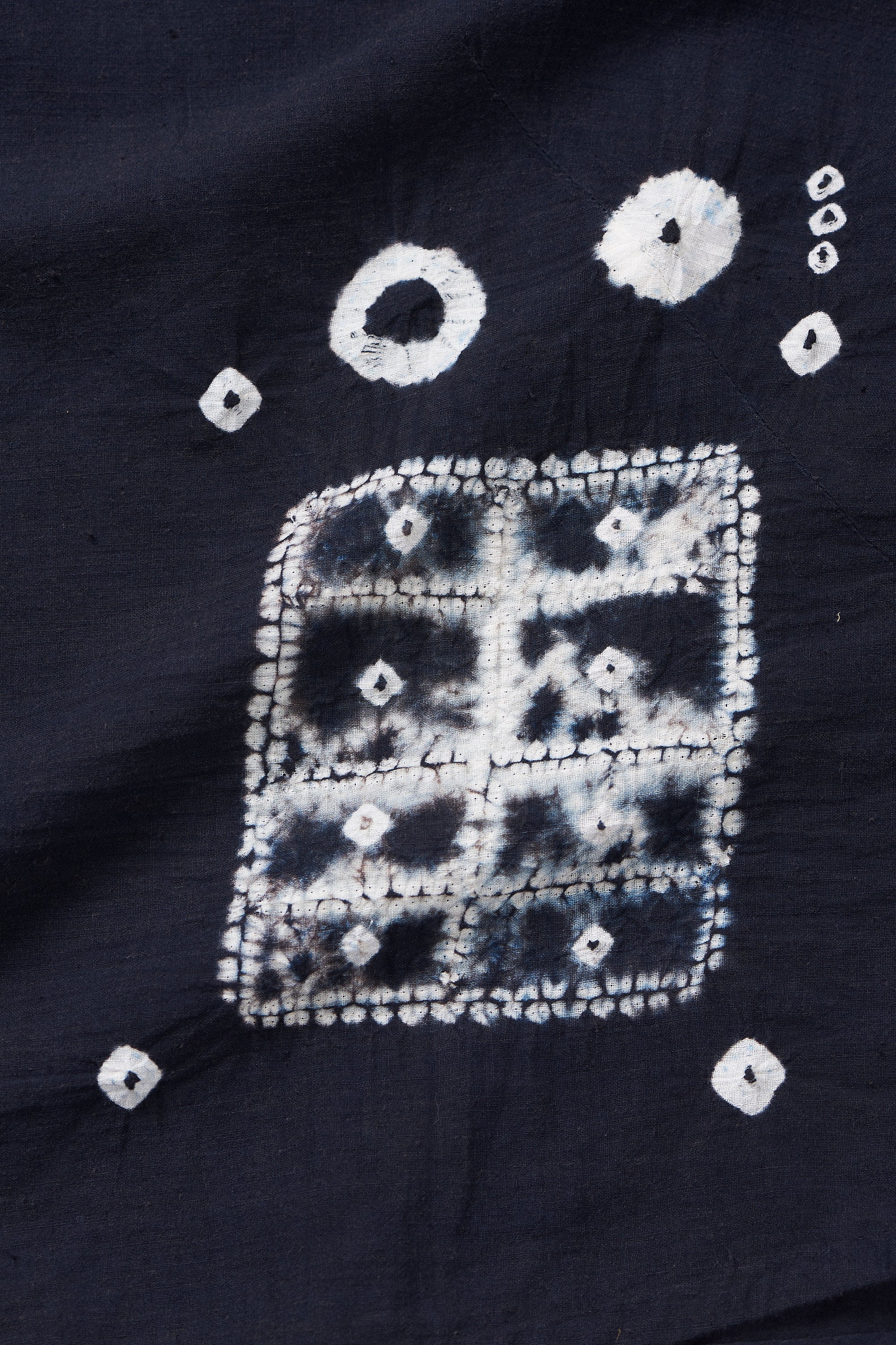 Fabric close-up with shibori work