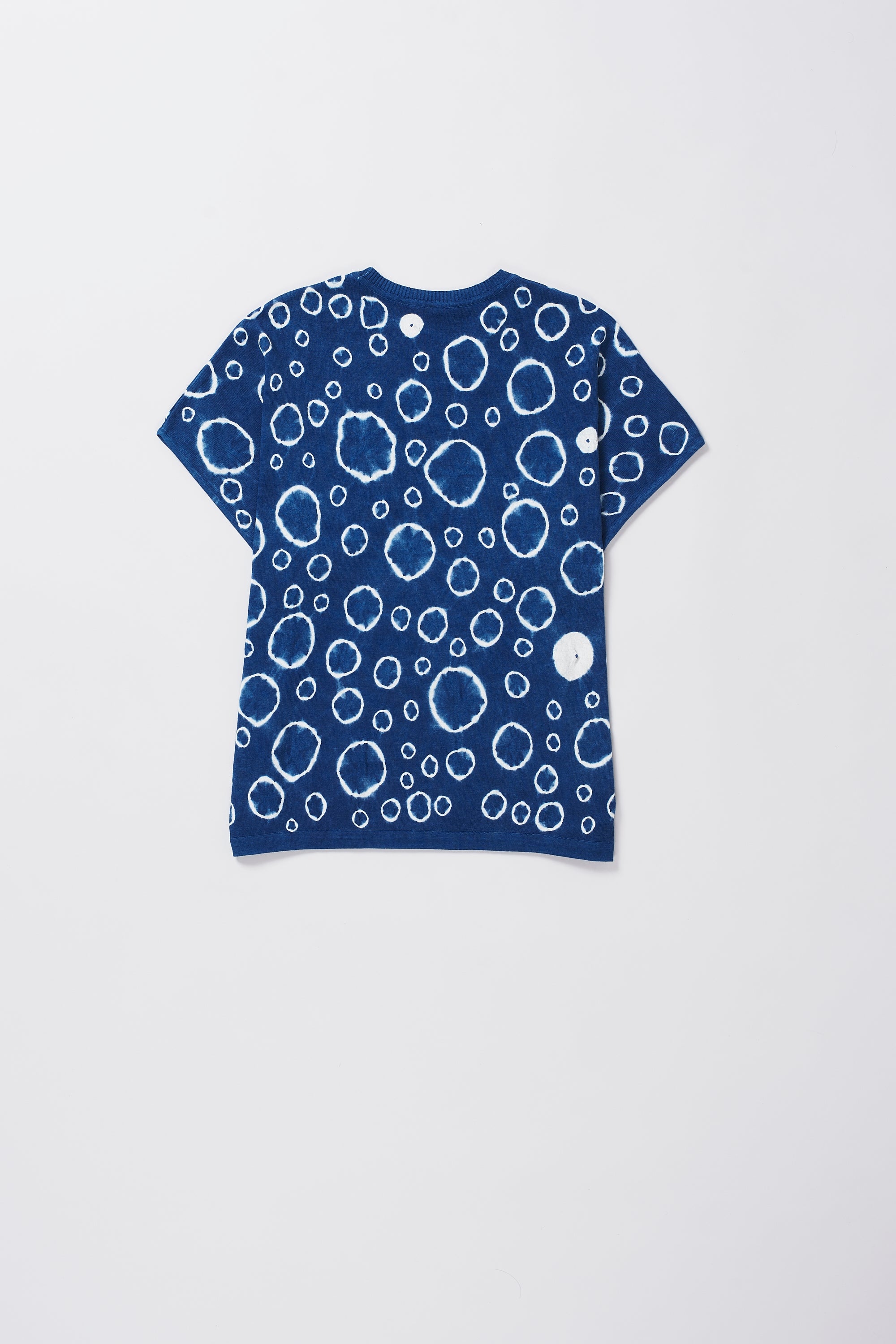 Back image of a medium indigo t-shirt