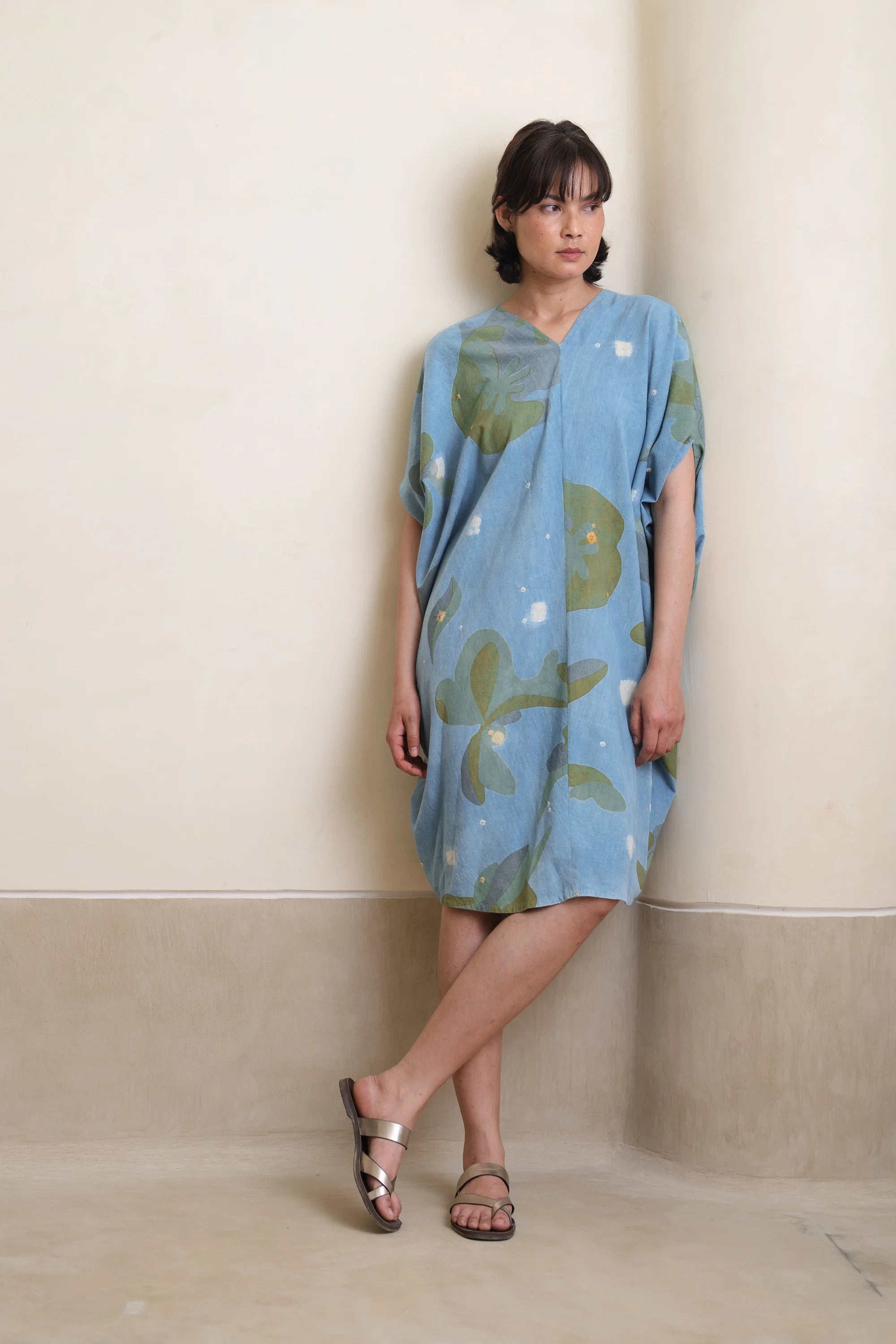 Sky Indigo Drape Dress