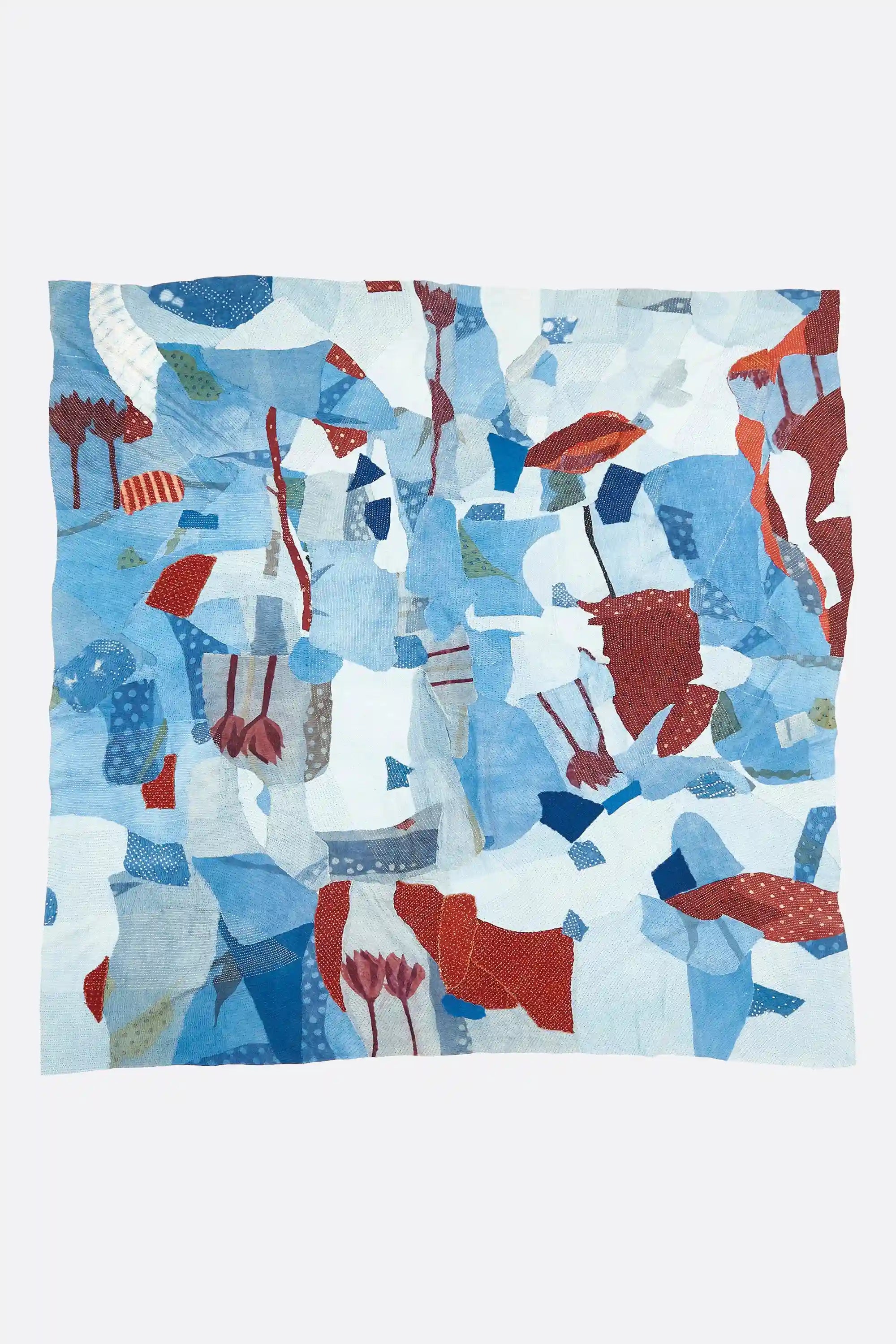 Indigo patchwork kantha quilt
