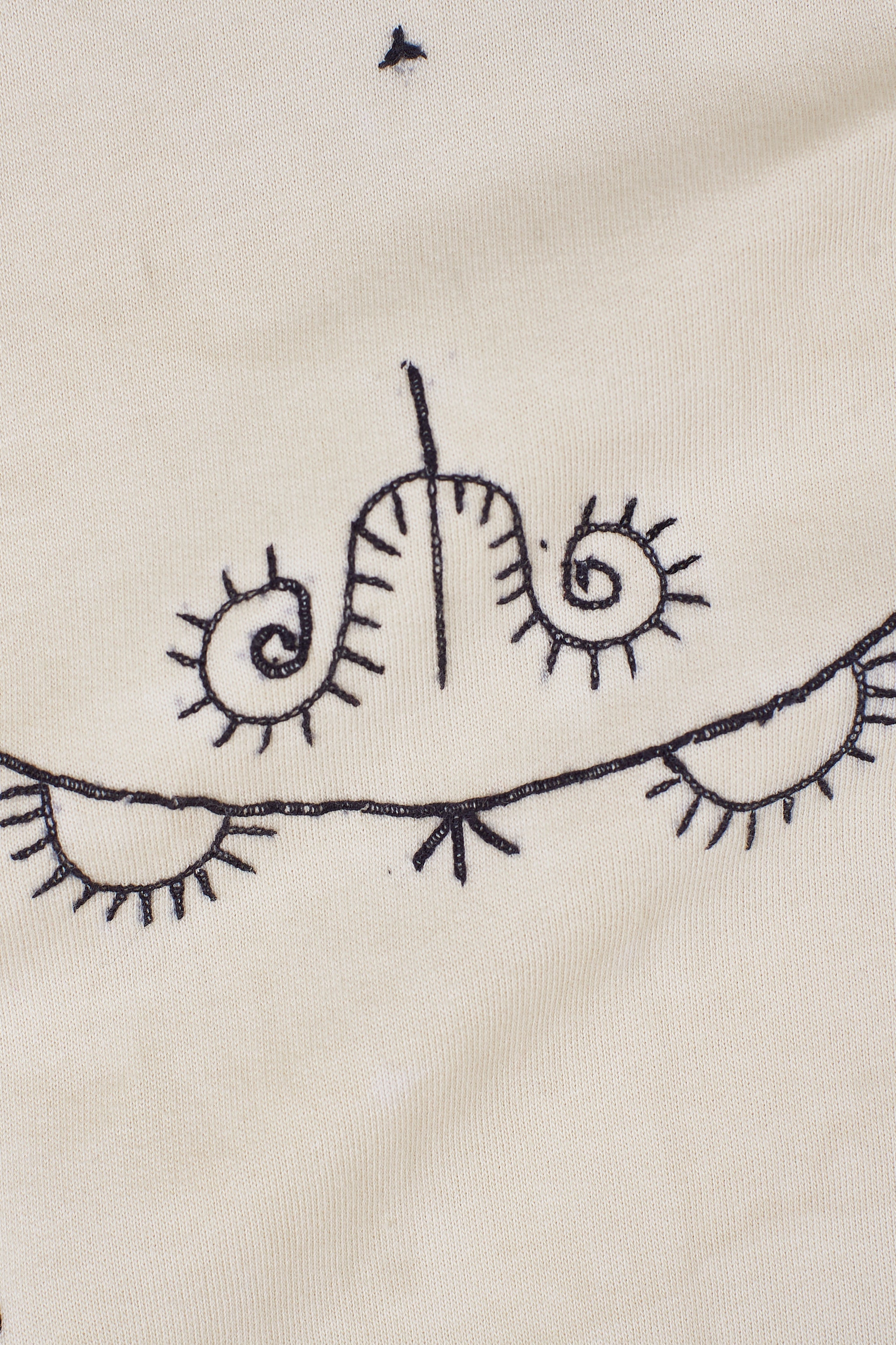 Fabric close-up with hand embroidery