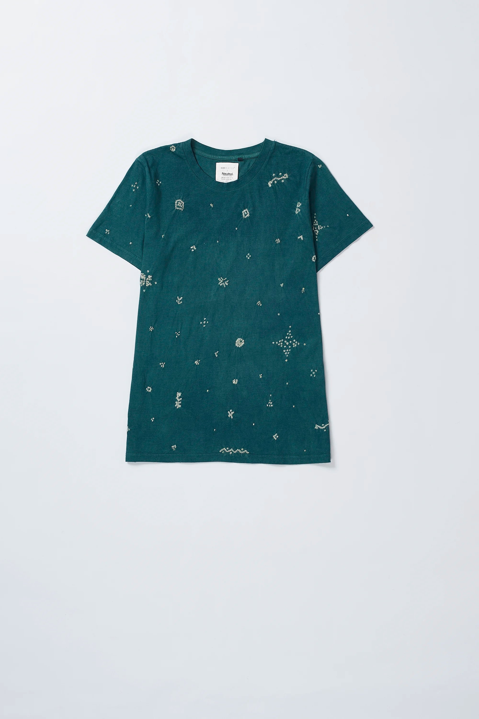 Front image of a olive green t-shirt