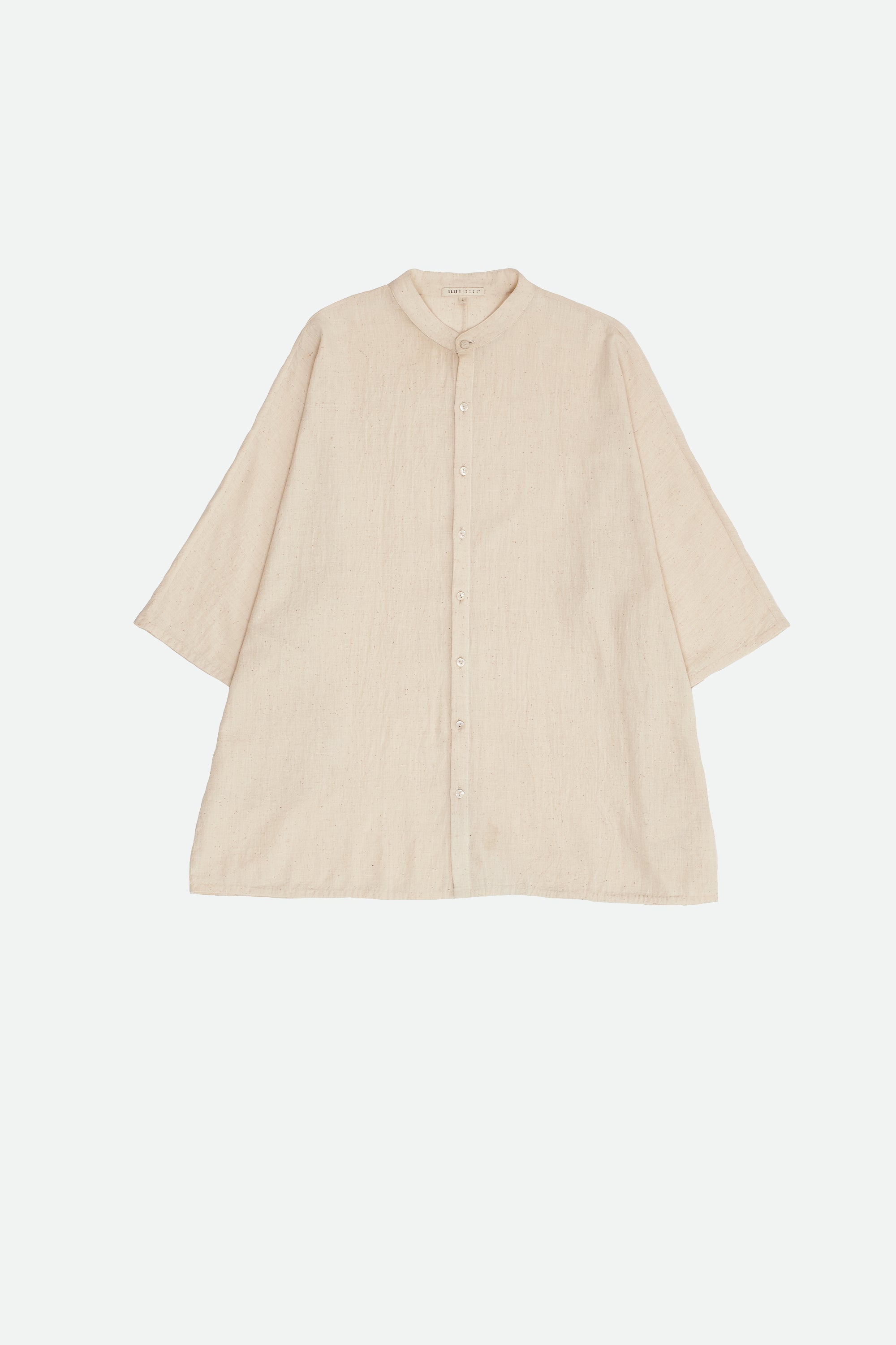 Ecru half sleeve solid shirt