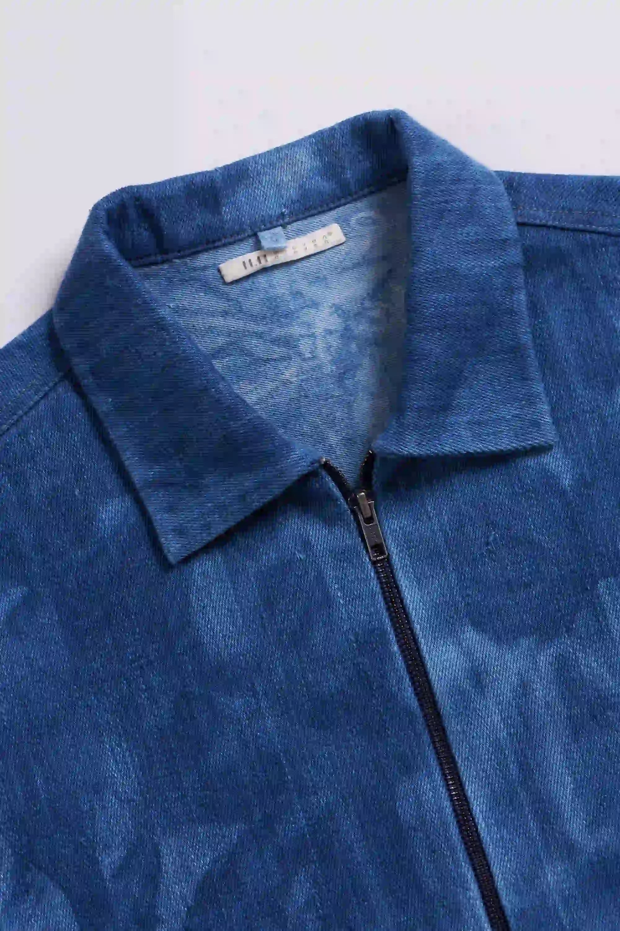 Fabric close-up with collar and zip