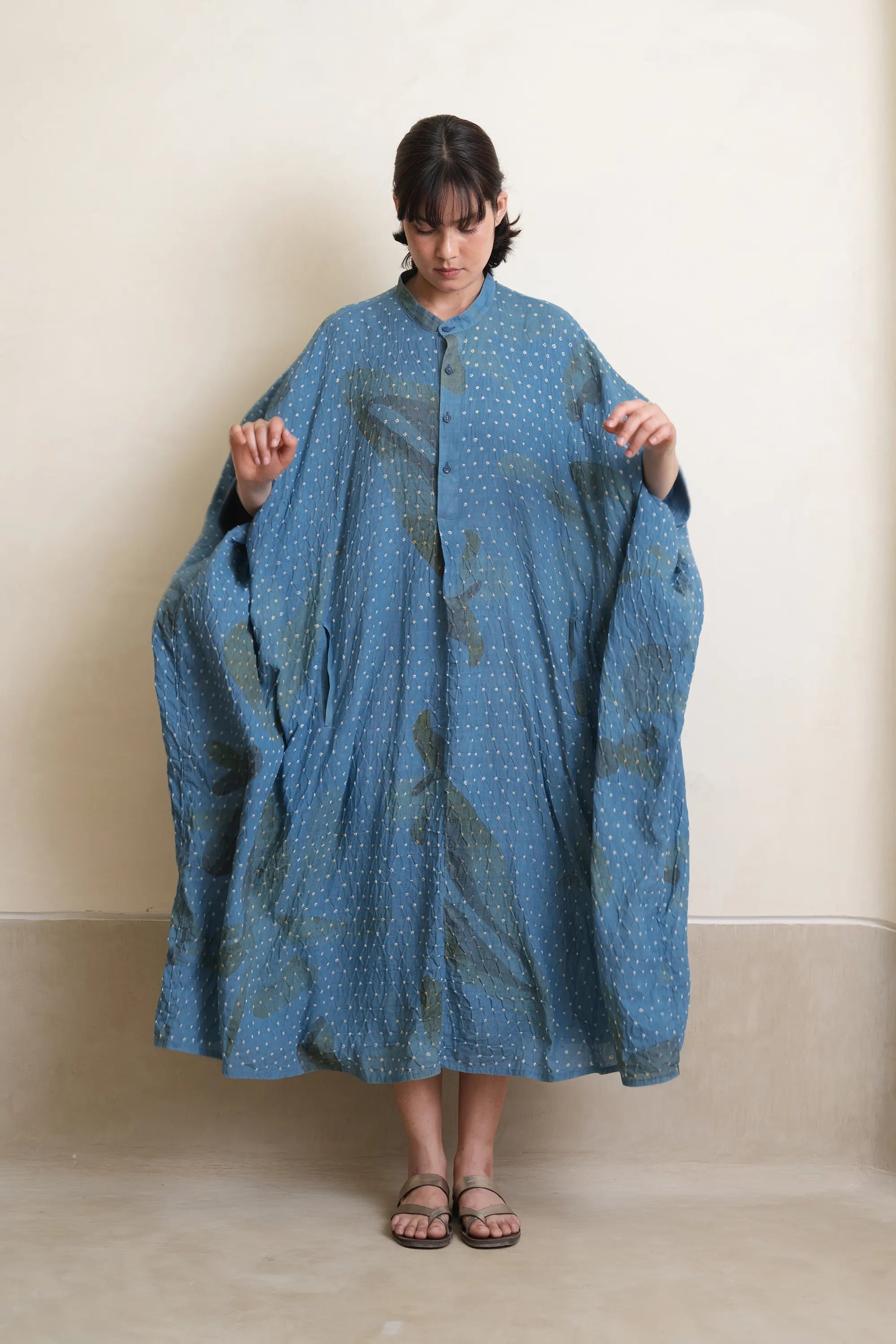 Light Indigo Artsy Drape Kaftan
