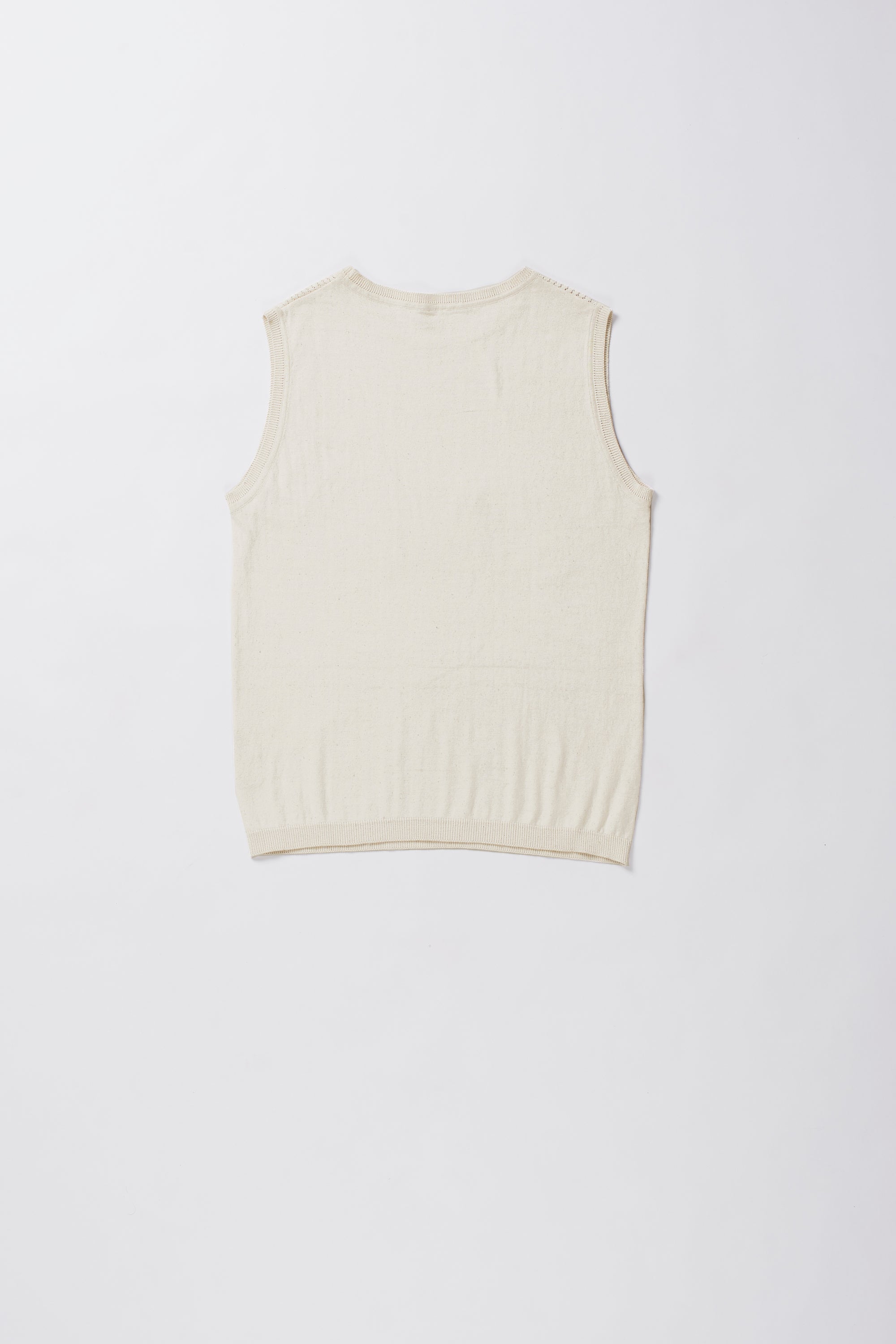 Back image of a ecru cotton knitted t-shirt