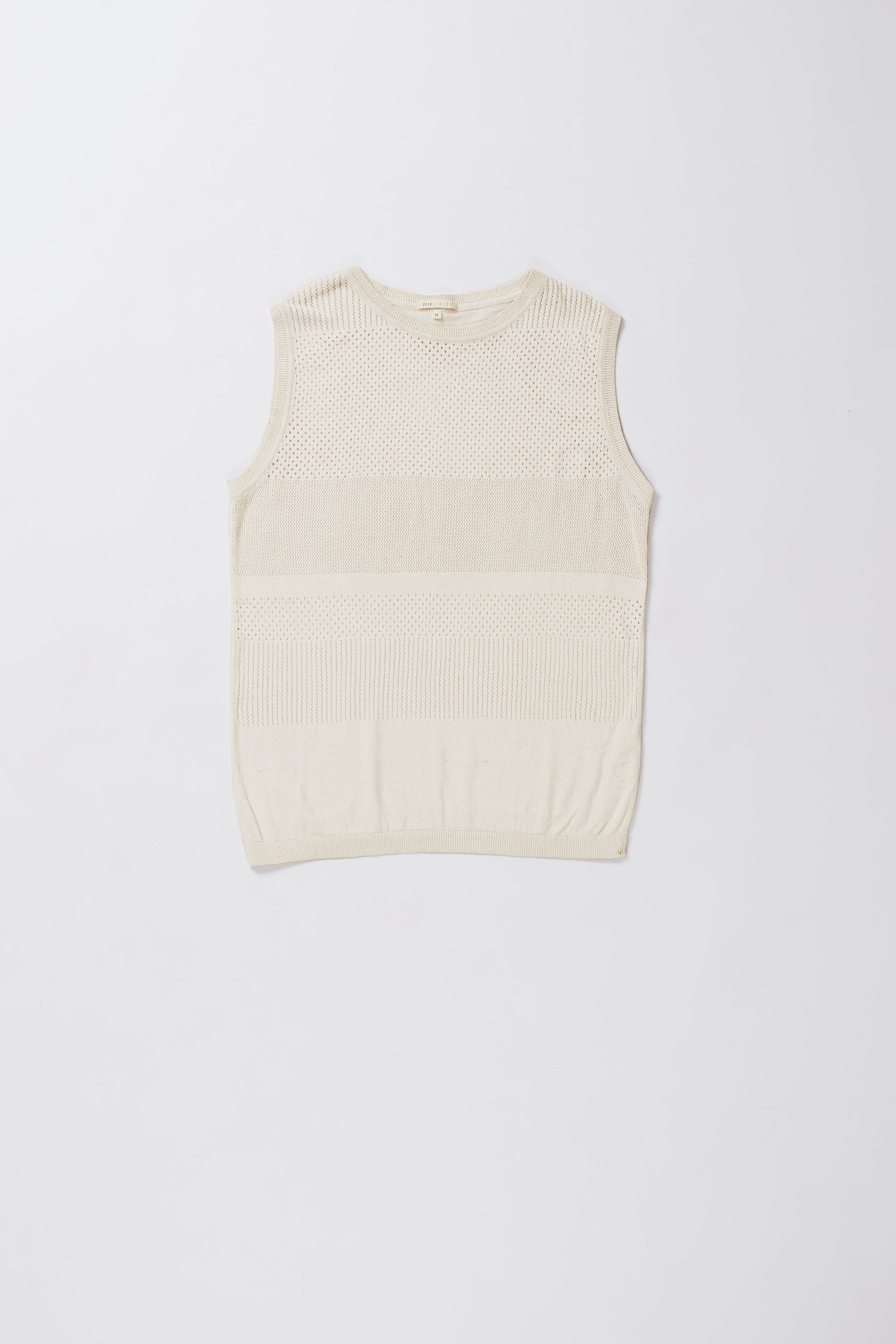 Ecru cotton knitted t-shirt