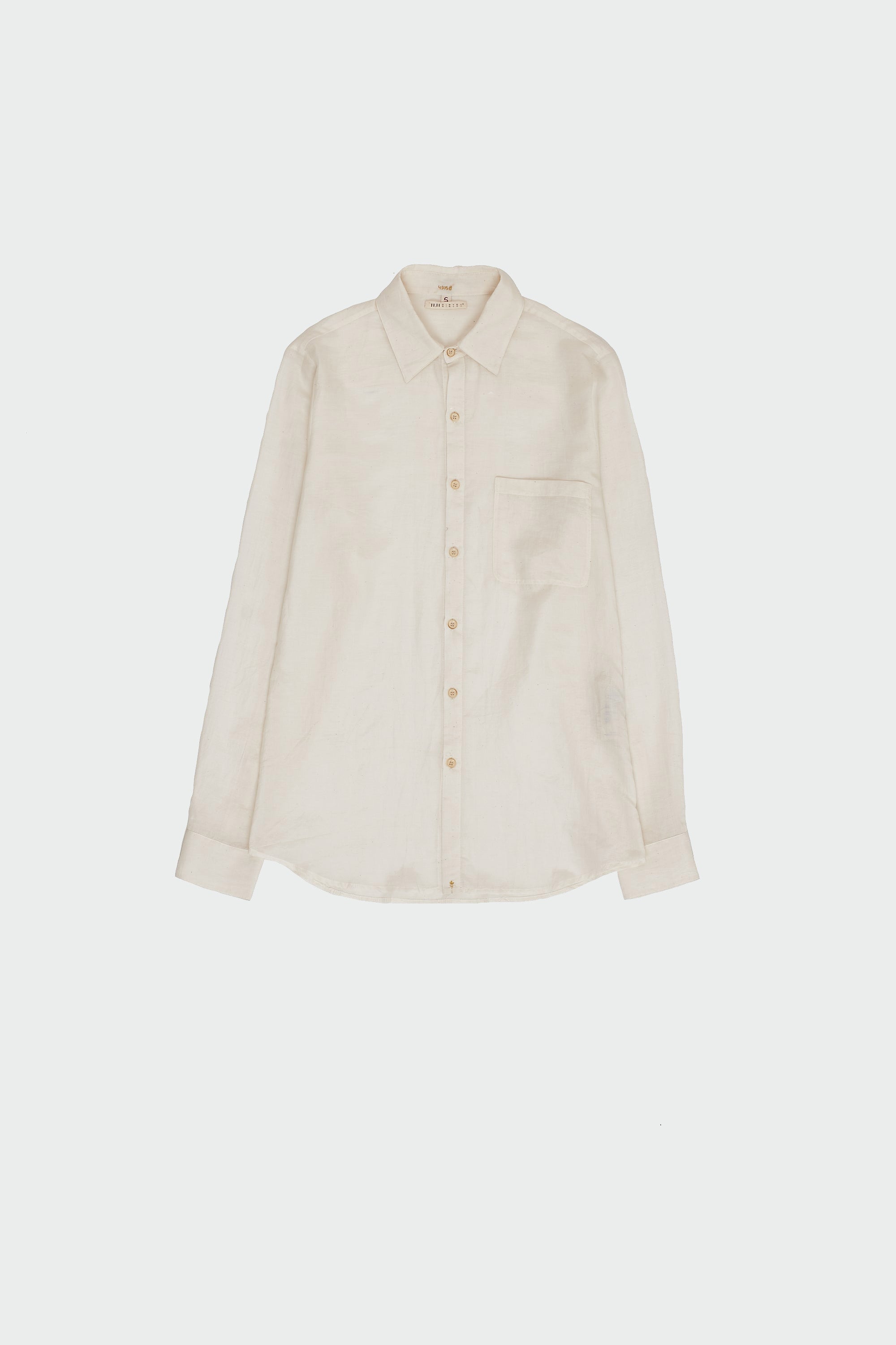 Front image of a ecru shirt