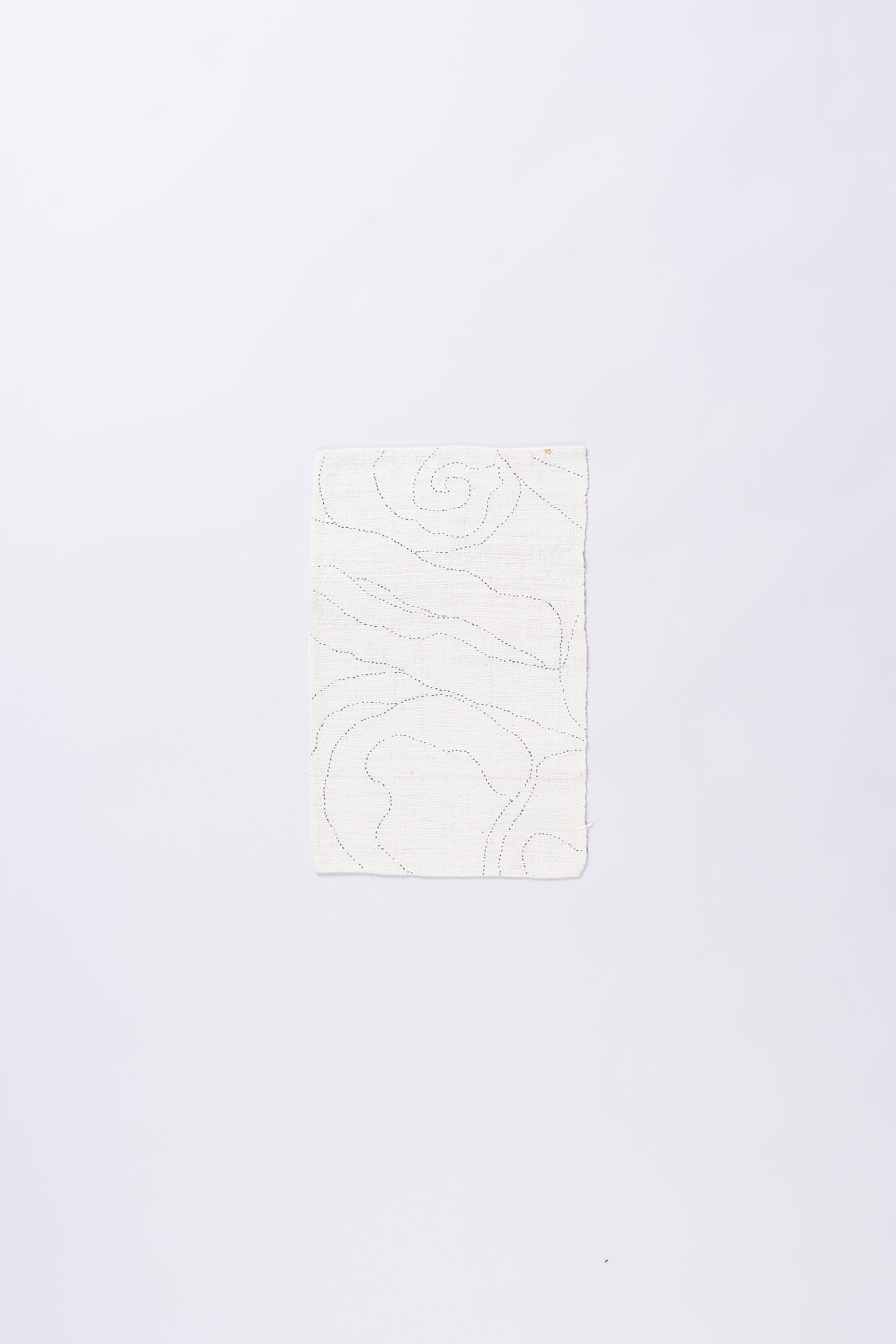 Ecru cotton towel with kantha 