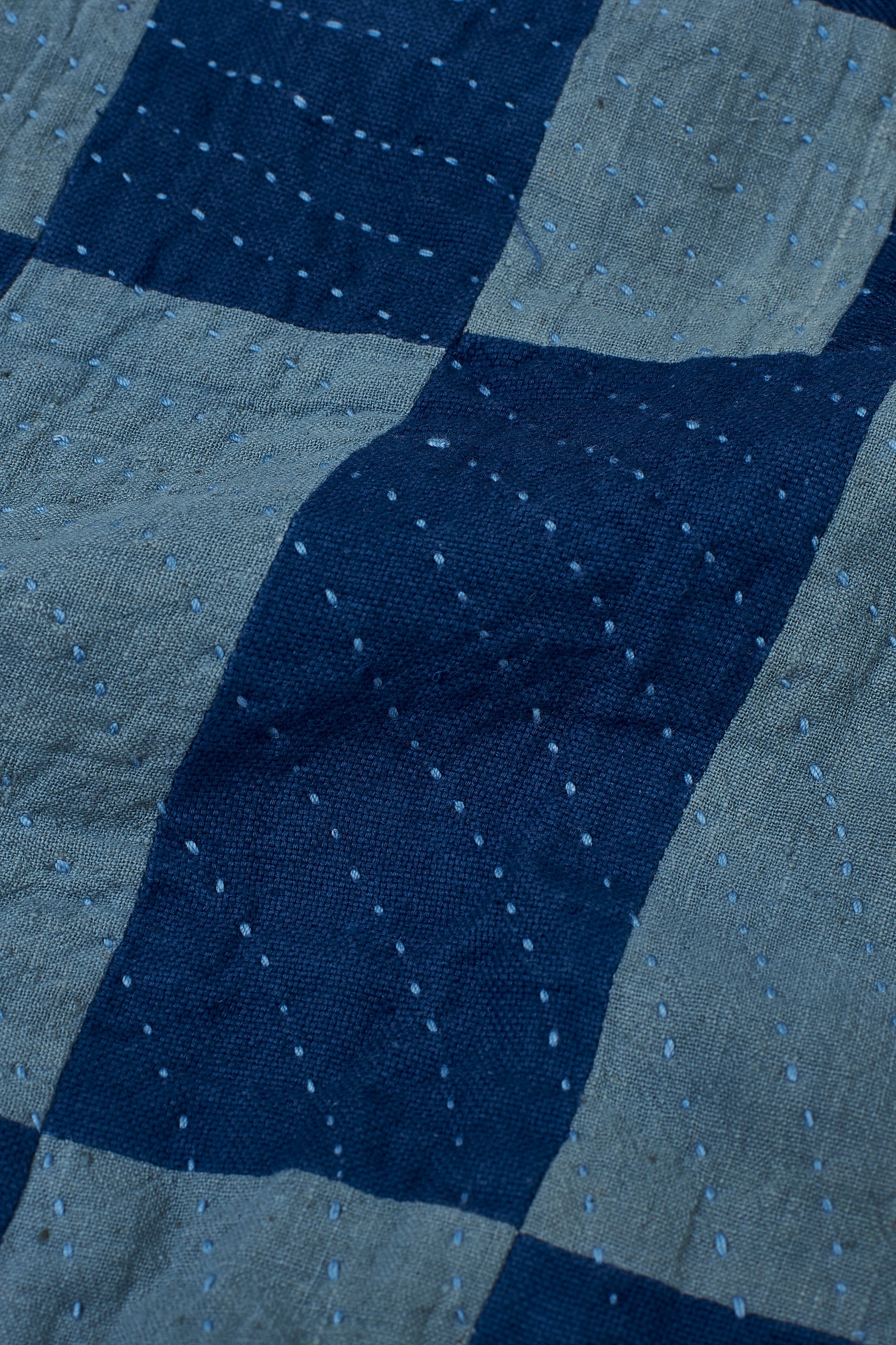 Fabric close-up with patchwork and kantha work