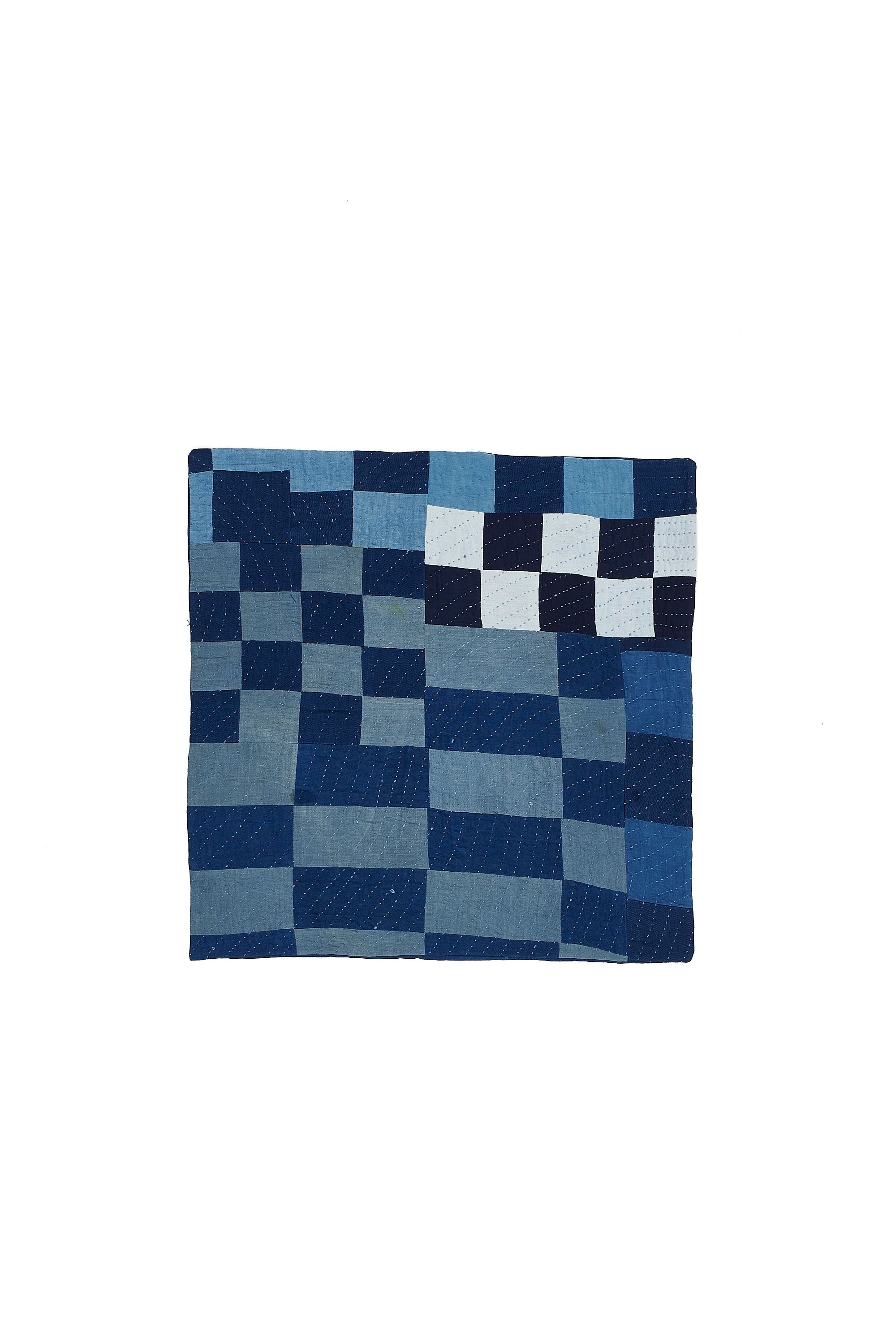 Patchwork indigo quilt