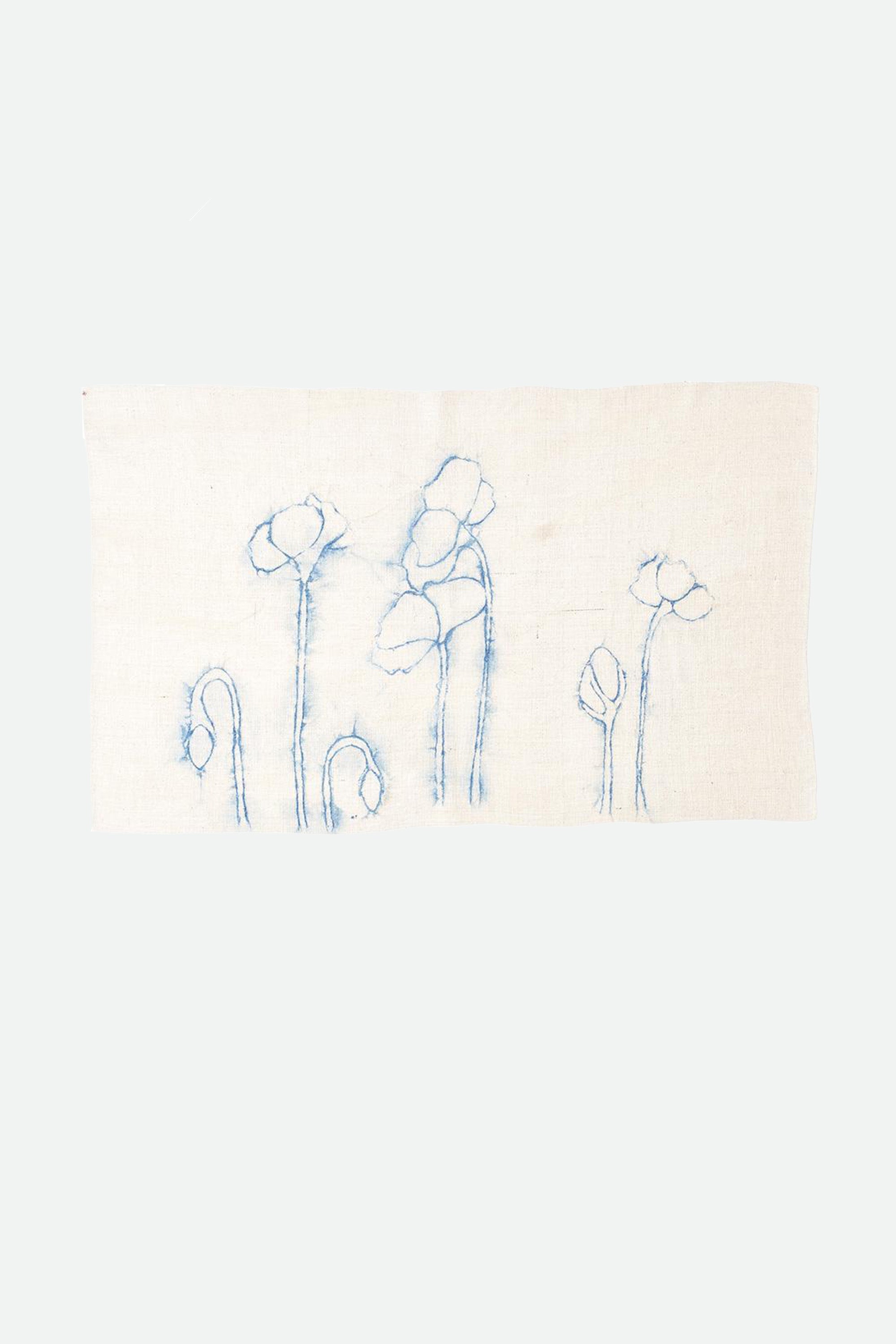 Shibori cotton towel in ecru