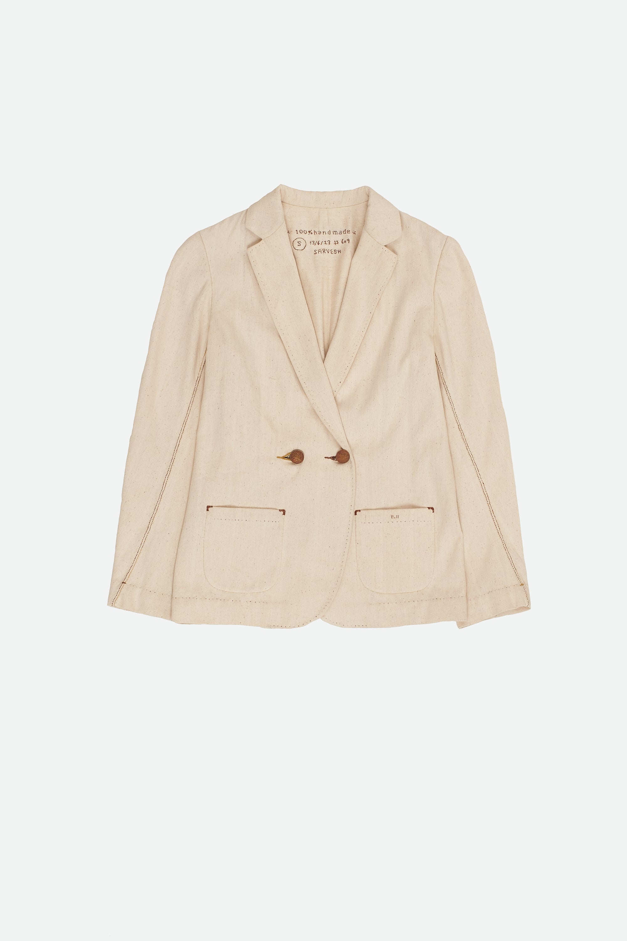 Front image of a ecru jacket