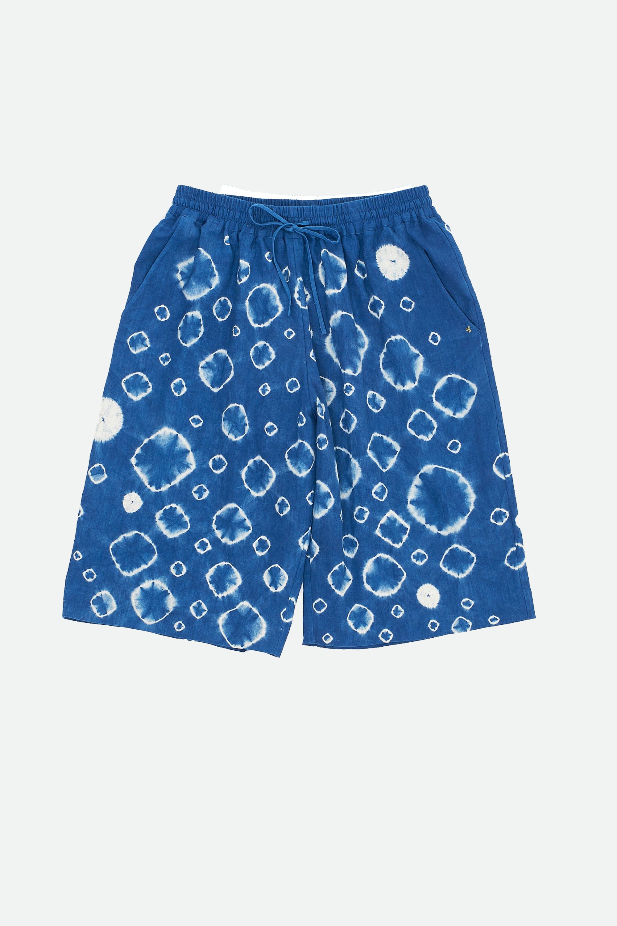 Front image of a medium indigo pant