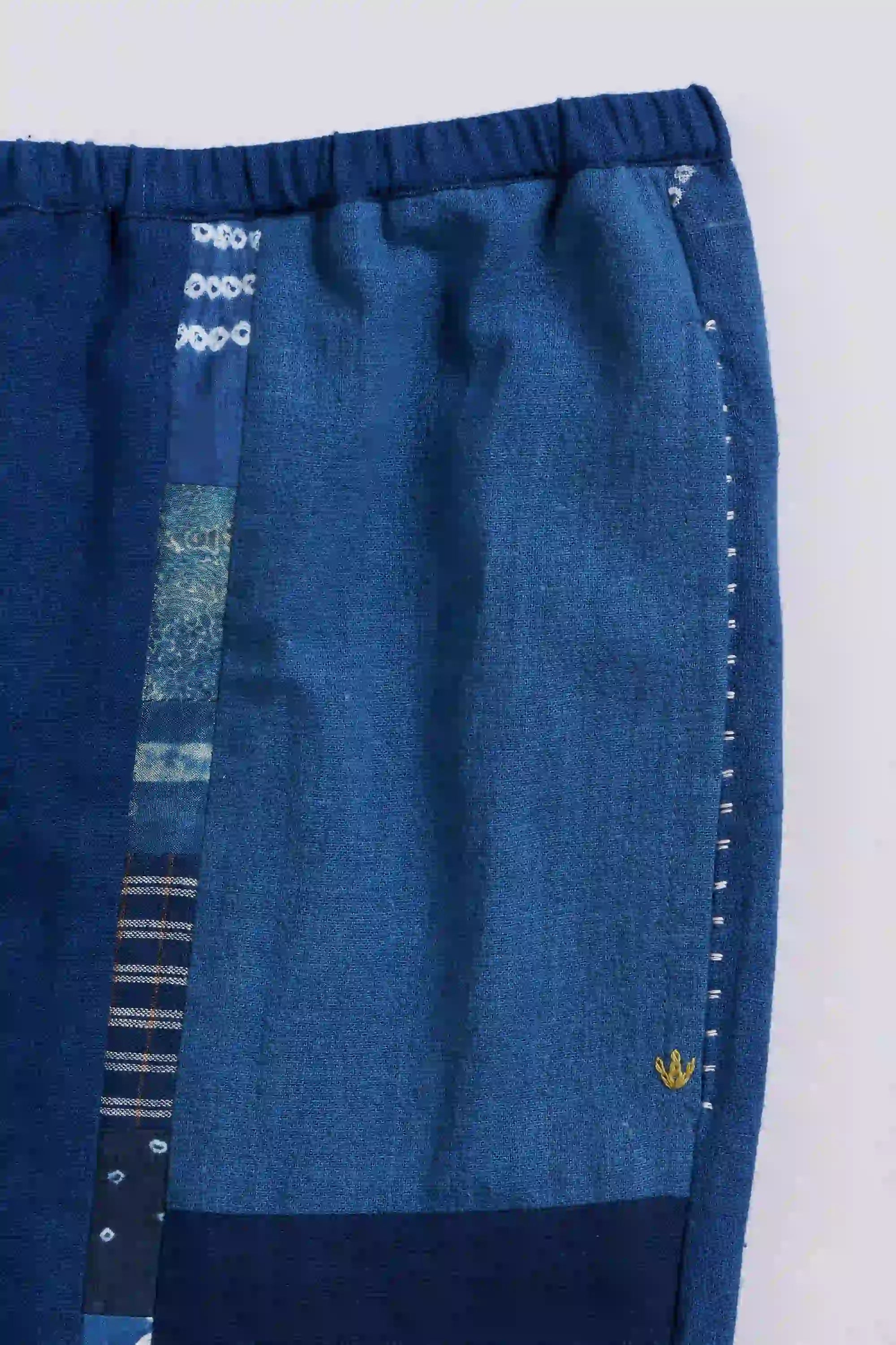 Fabric close-up with hand details