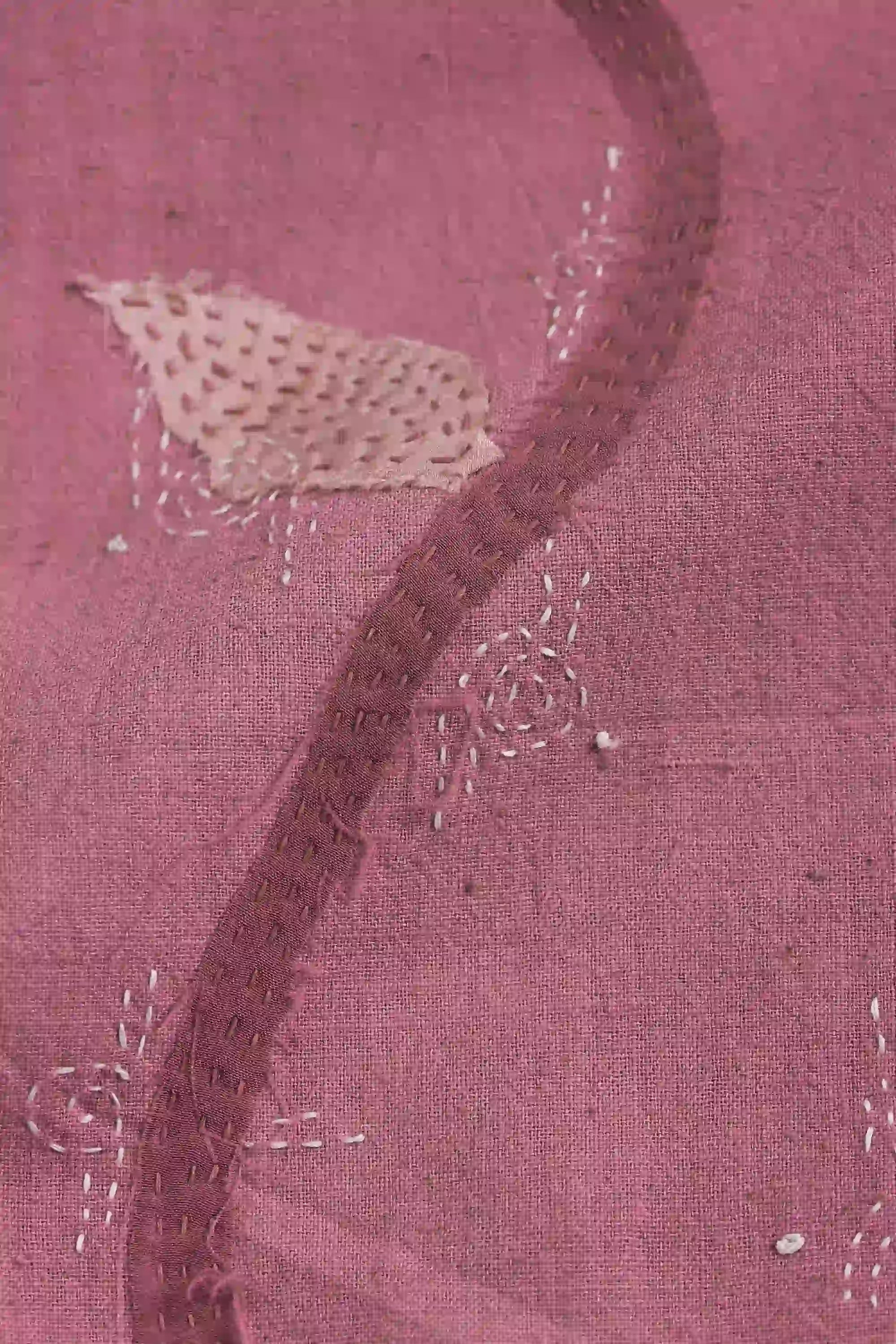 Fabric close-up with kantha and patchwork
