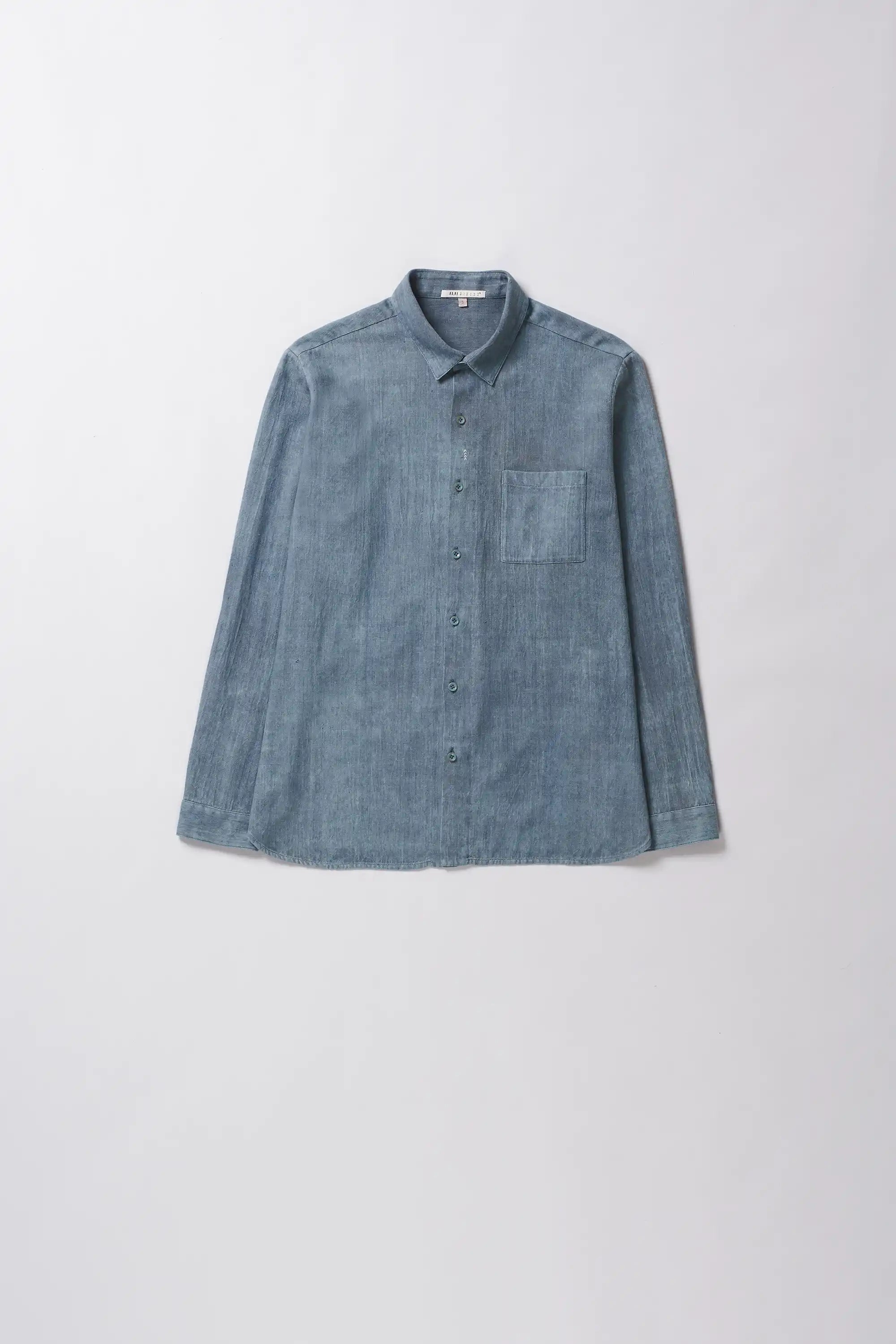 Sky indigo lovers shirt with full-sleeves