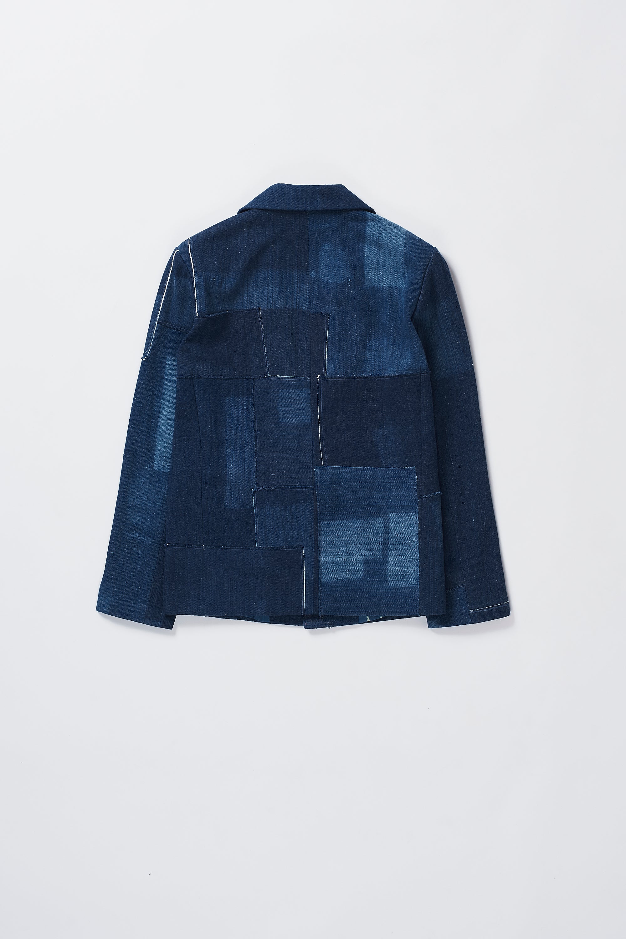 Indigo patchwork denim jacket