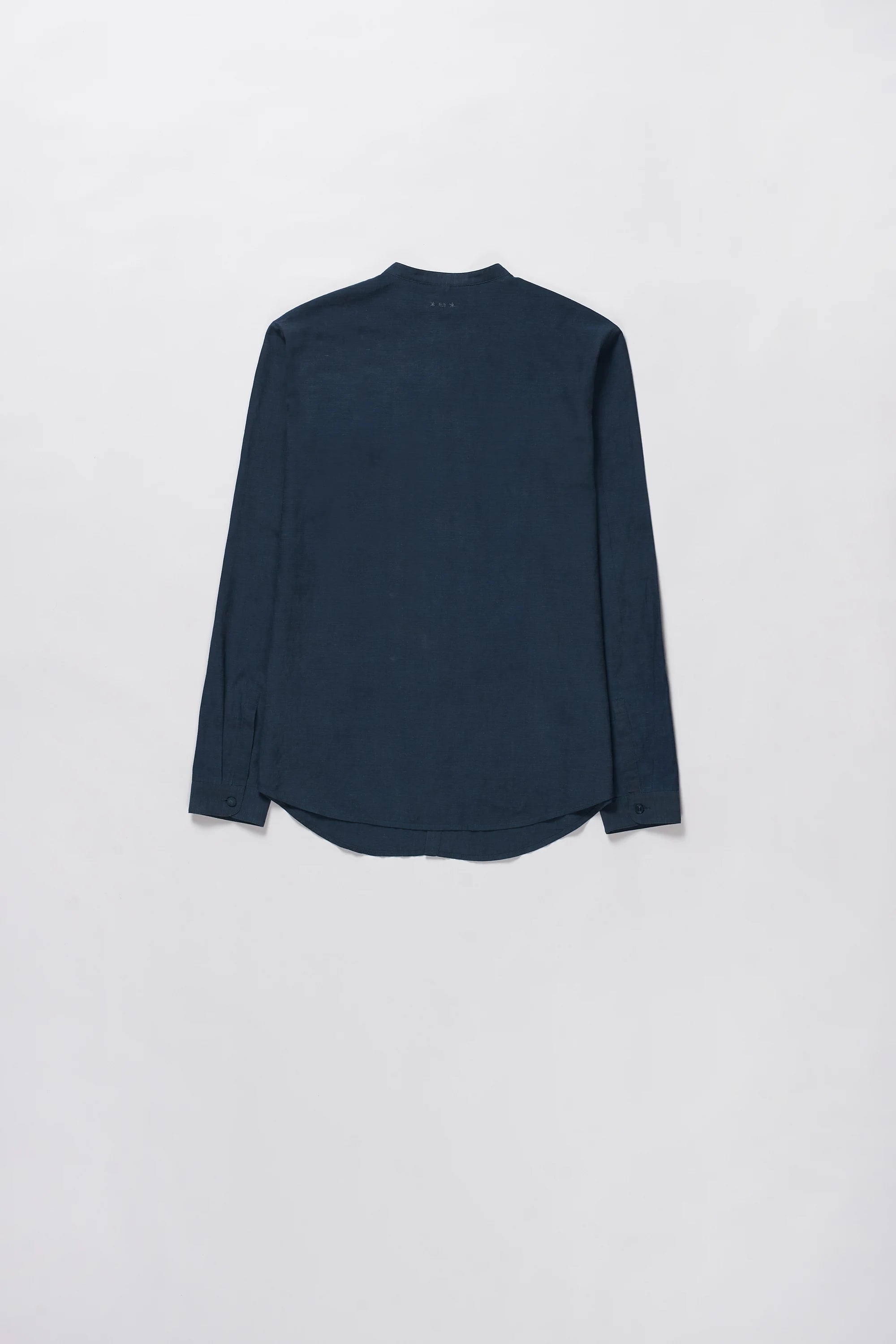 Back shot of a estate blue shirt