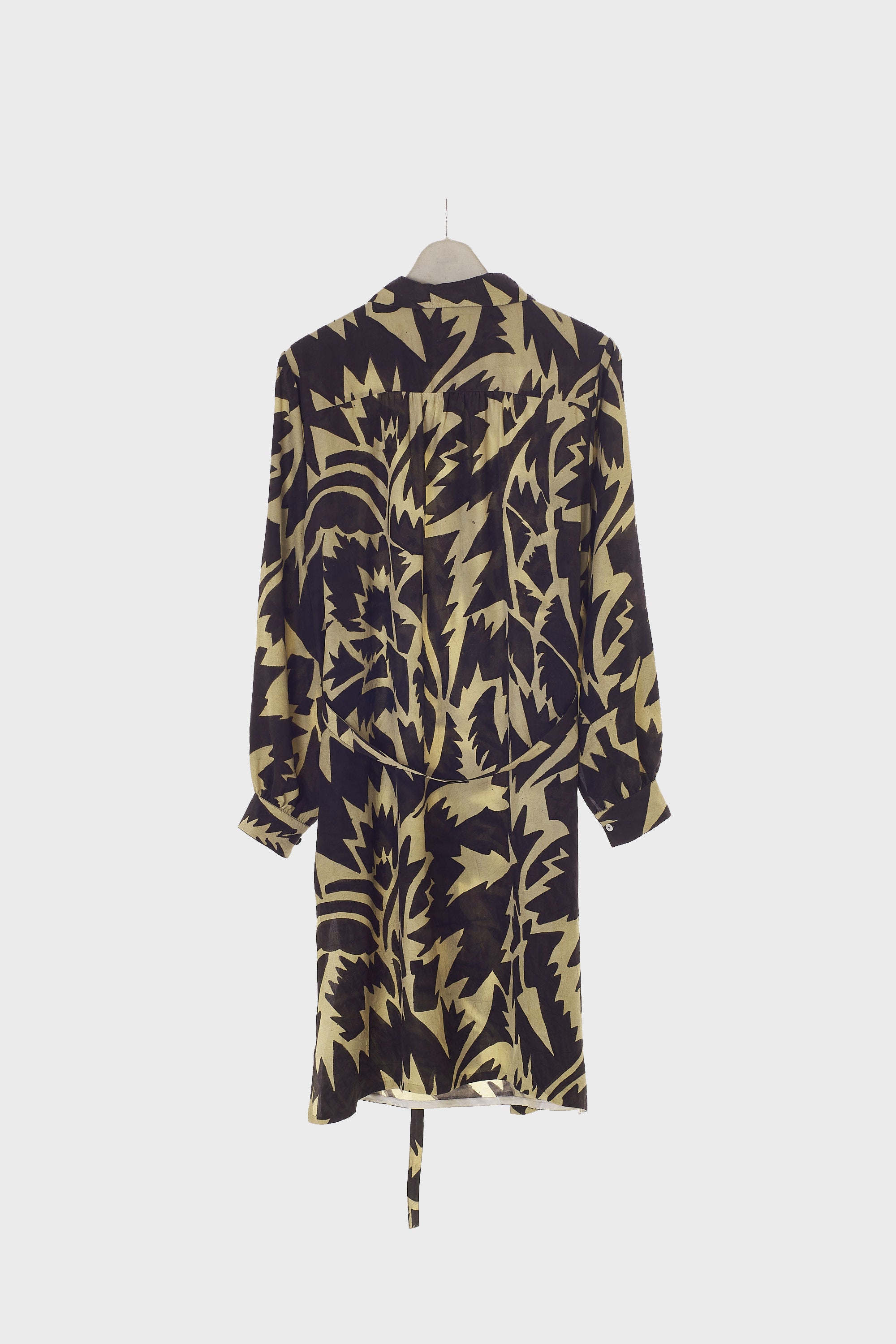 A back shot of a silk dress